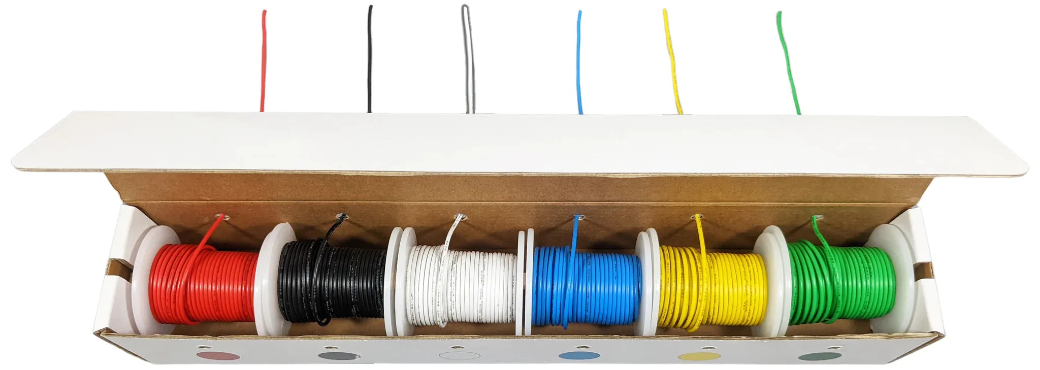 18 Gauge Hook Up Wire Kit - Stranded Wire, Tinned Copper - Includes 6 Different Color 25 Foot Spools