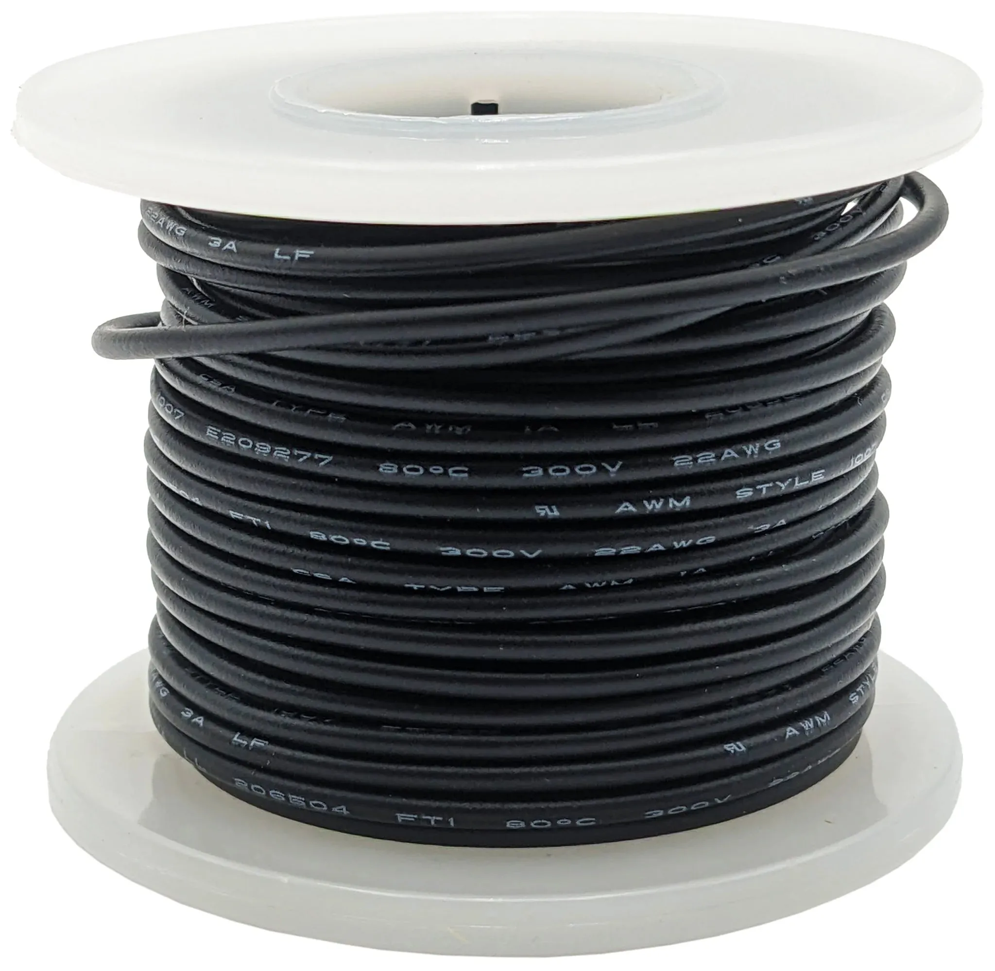 25 Feet Black 22 Gauge Stranded Hook-Up Wire, Tinned Copper, PVC Insulation (Shade May Vary), 300 Volts