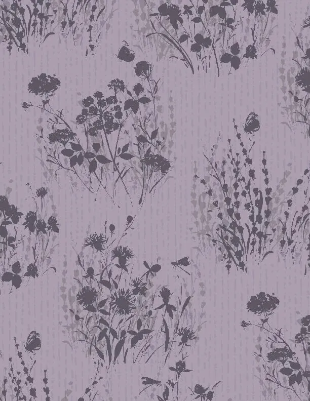 Au Naturel: Purple Floral Silhouettes