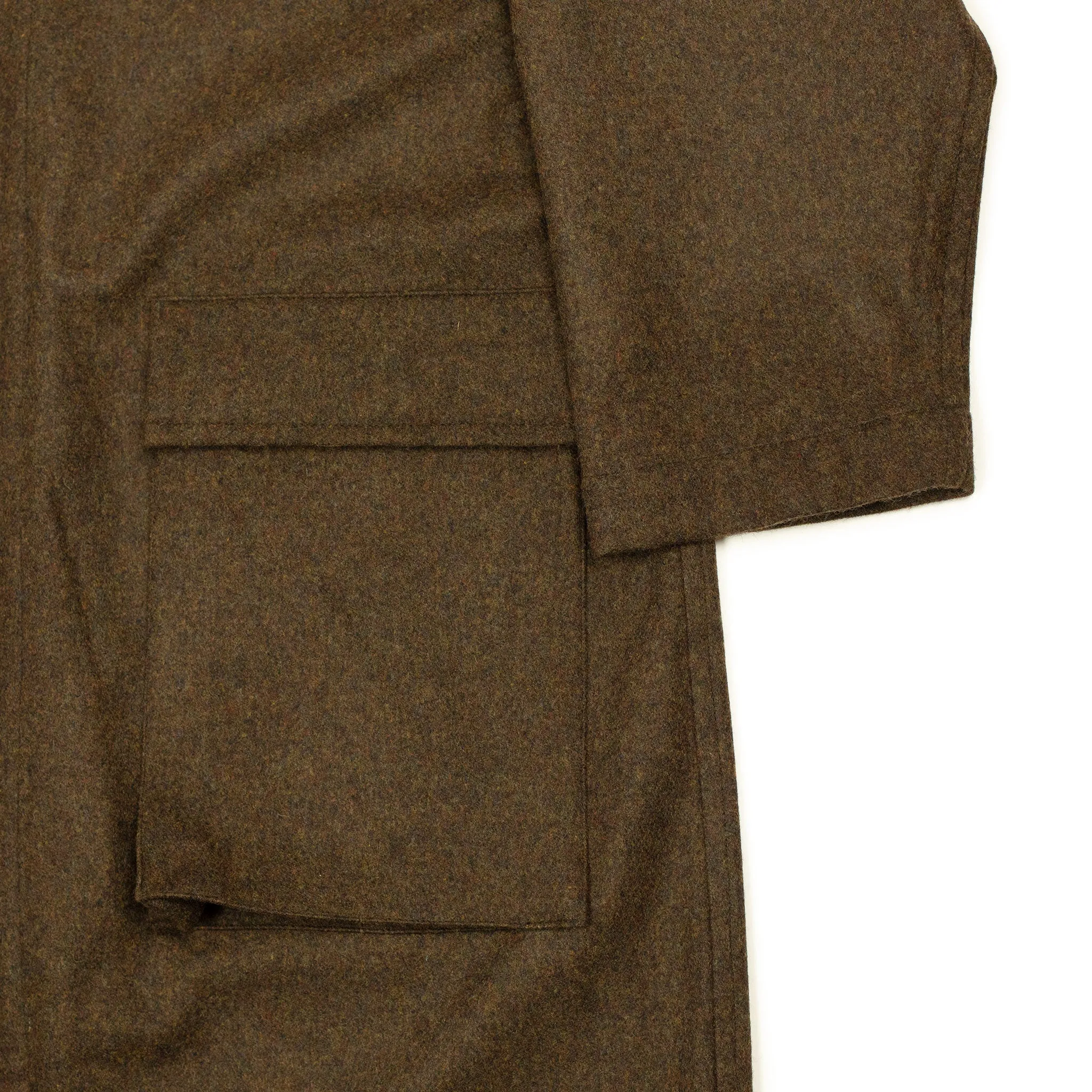 Balmacaan coat in chocolate brown loden wool