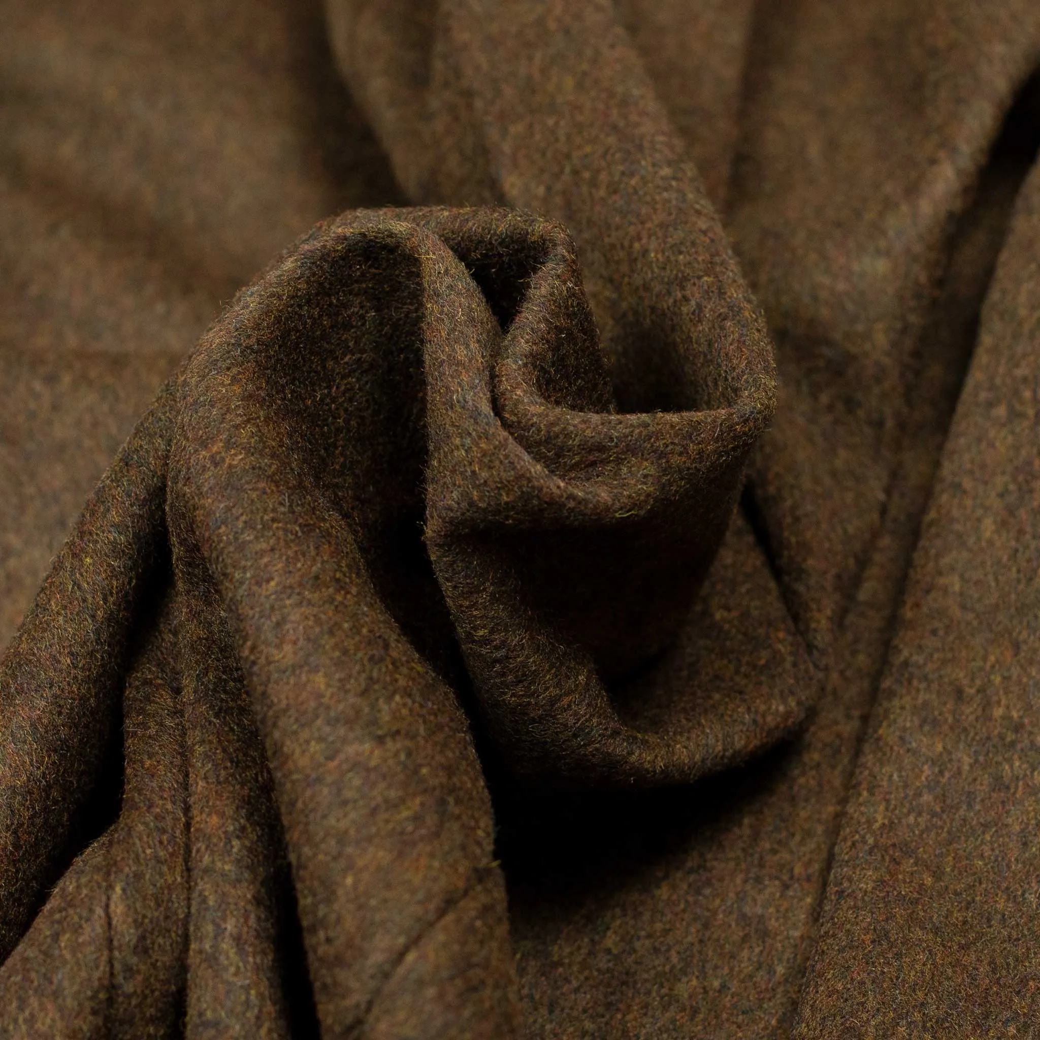 Balmacaan coat in chocolate brown loden wool