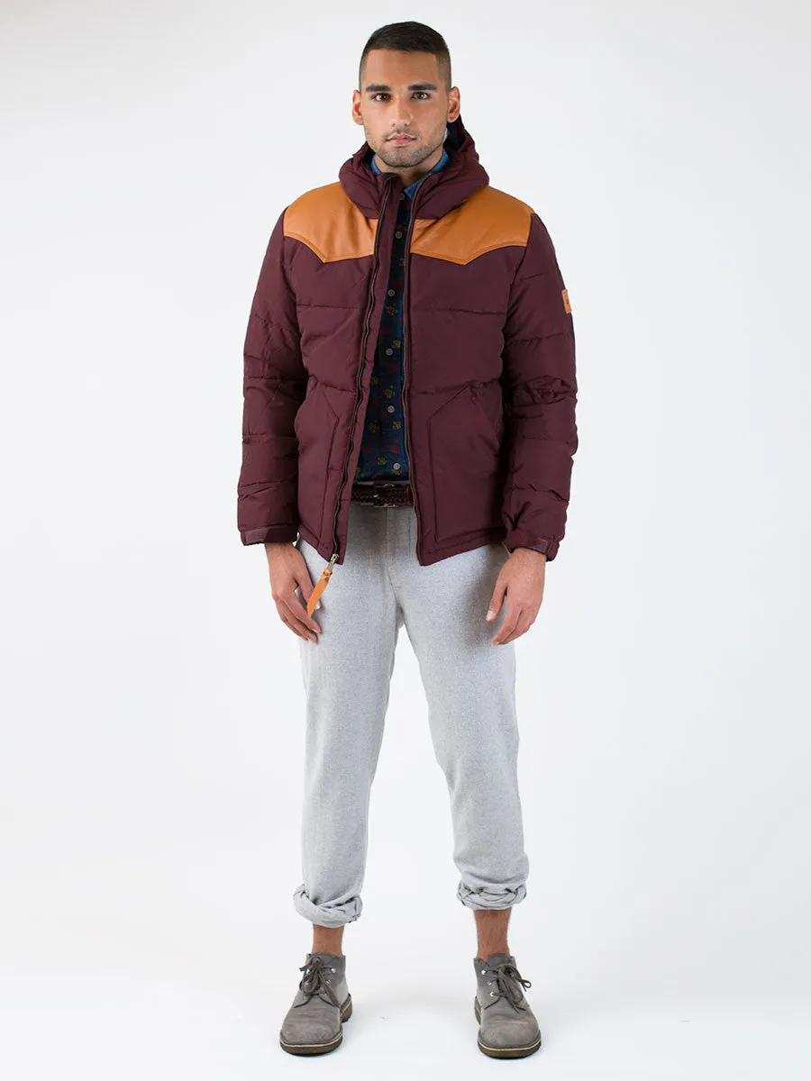 Balvant Down Hooded Jacket in Burgundy