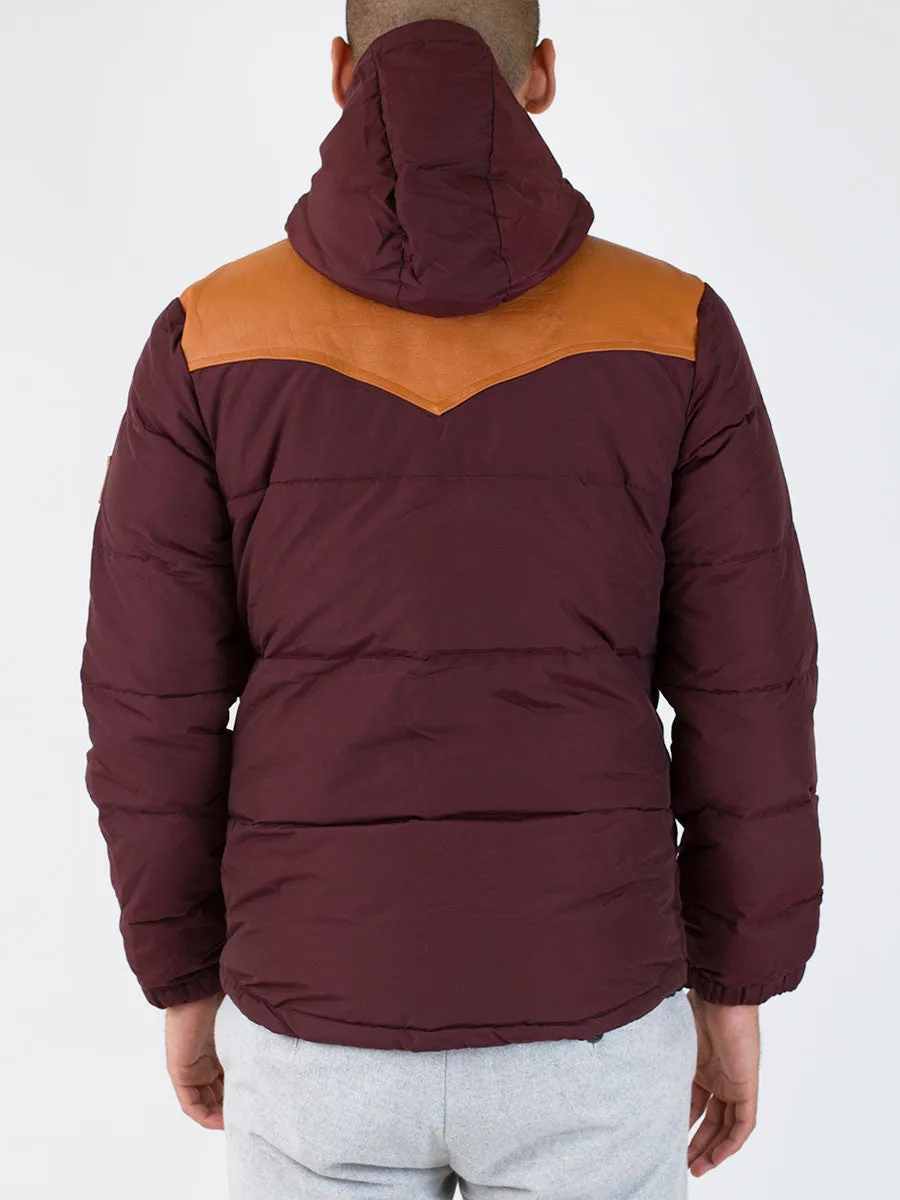 Balvant Down Hooded Jacket in Burgundy