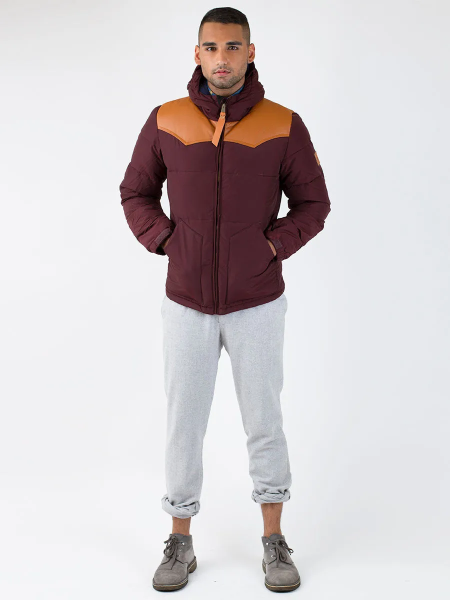 Balvant Down Hooded Jacket in Burgundy