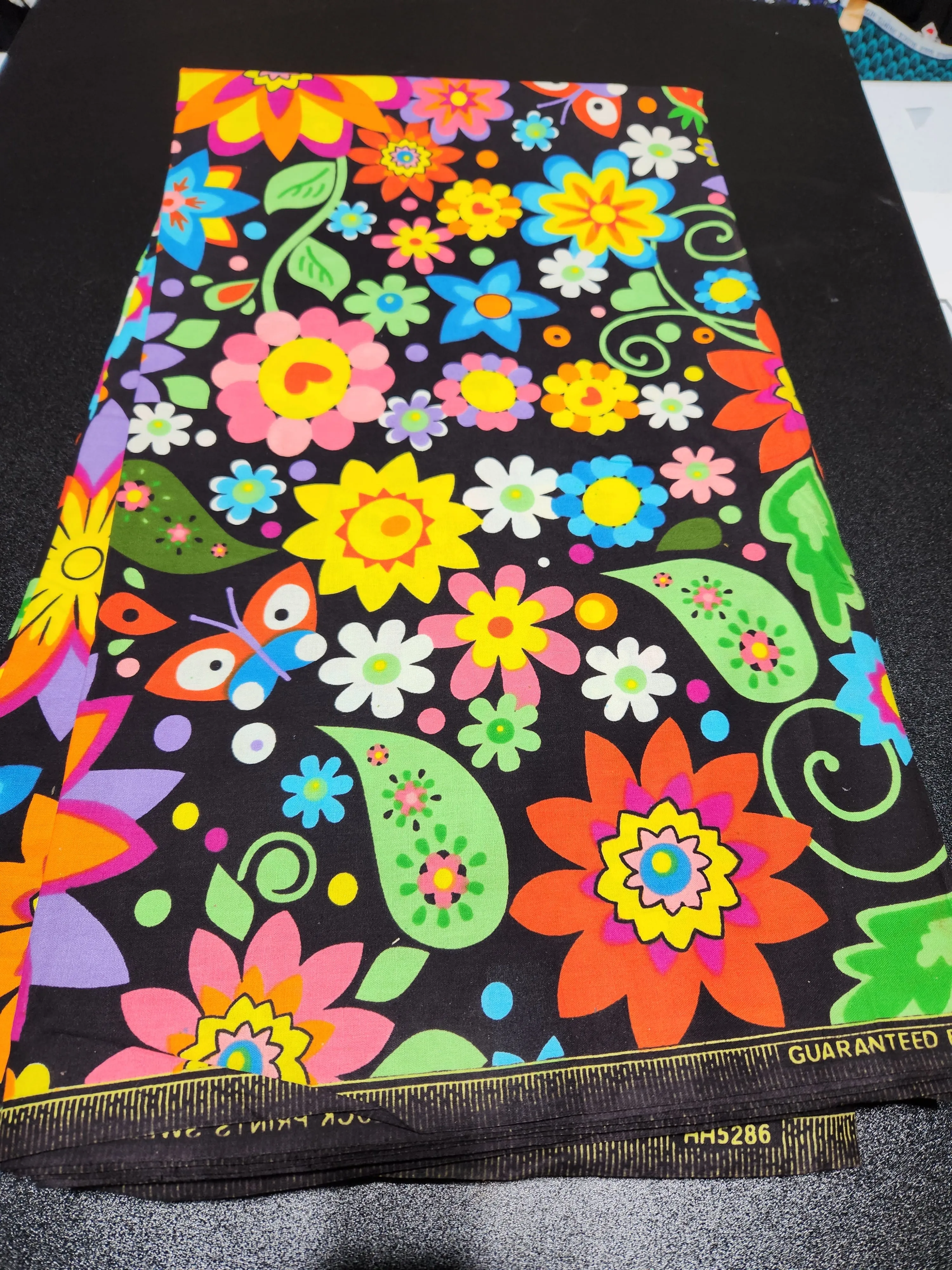 Black Ankara Print Fabric