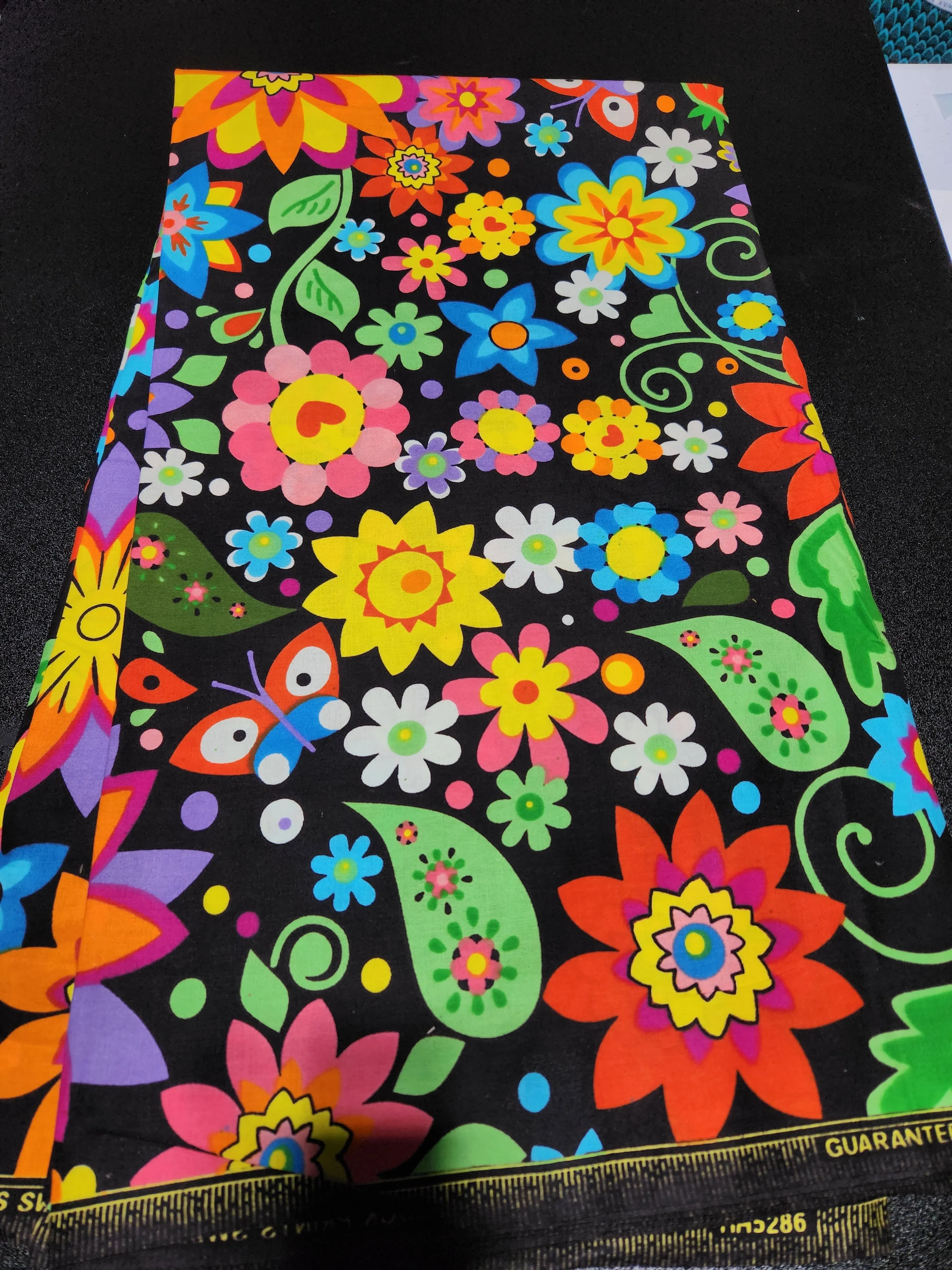 Black Ankara Print Fabric