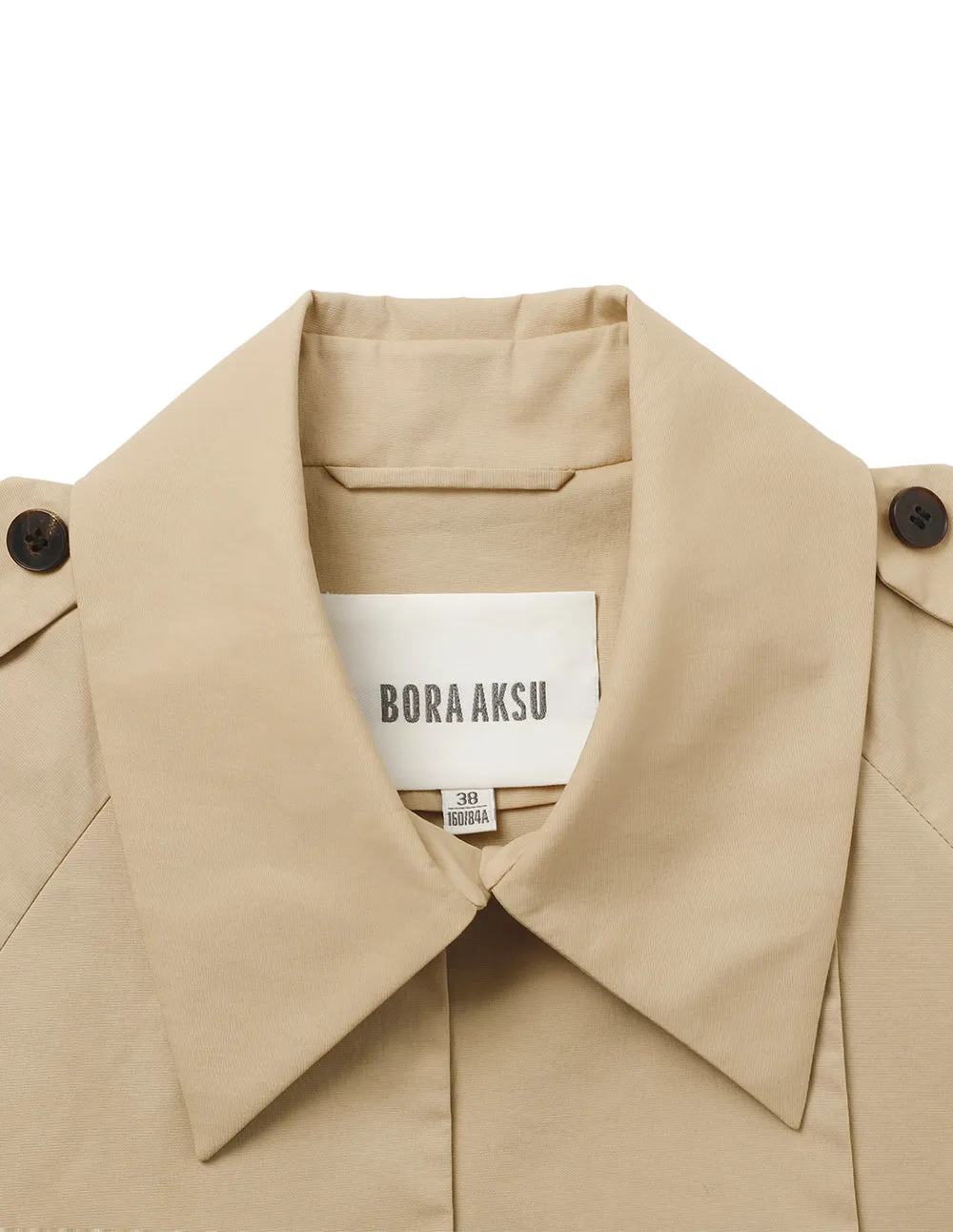 BORA AKSU Sweet Double-Breasted Lapel Baby Dress Trench Coat