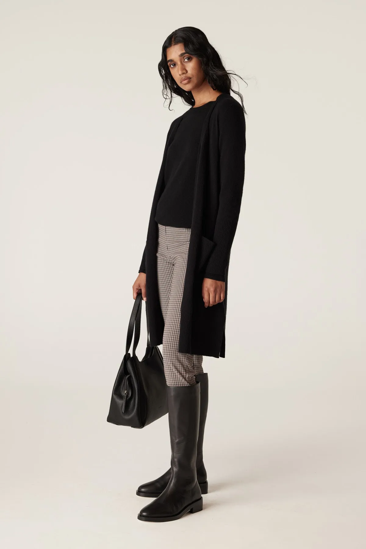 Cashwool Long Cardigan - Black