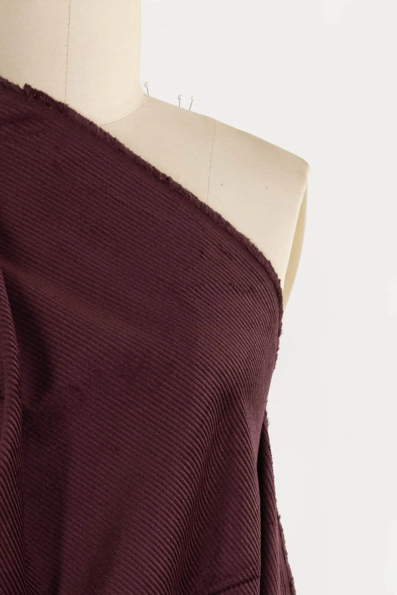 Cassis Cotton Wide Wale Stretch Corduroy