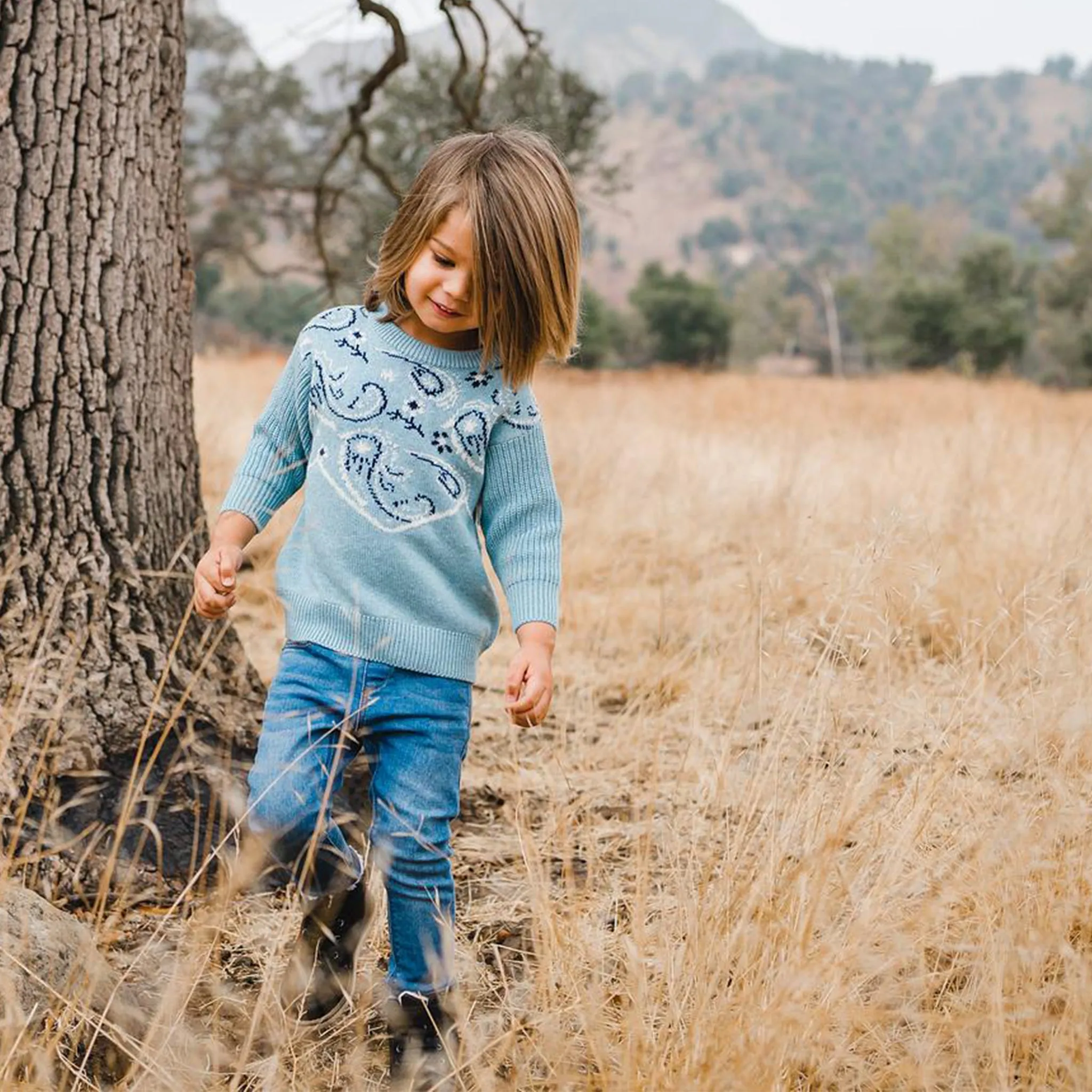 Chambray Bandana Sweater