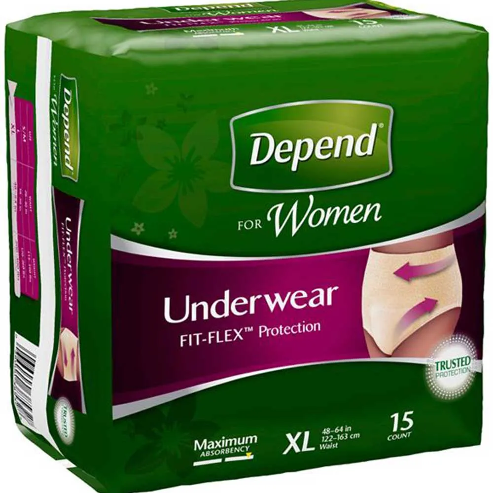 Depend 38532 Adult Absorbent Underwear, Case of 60