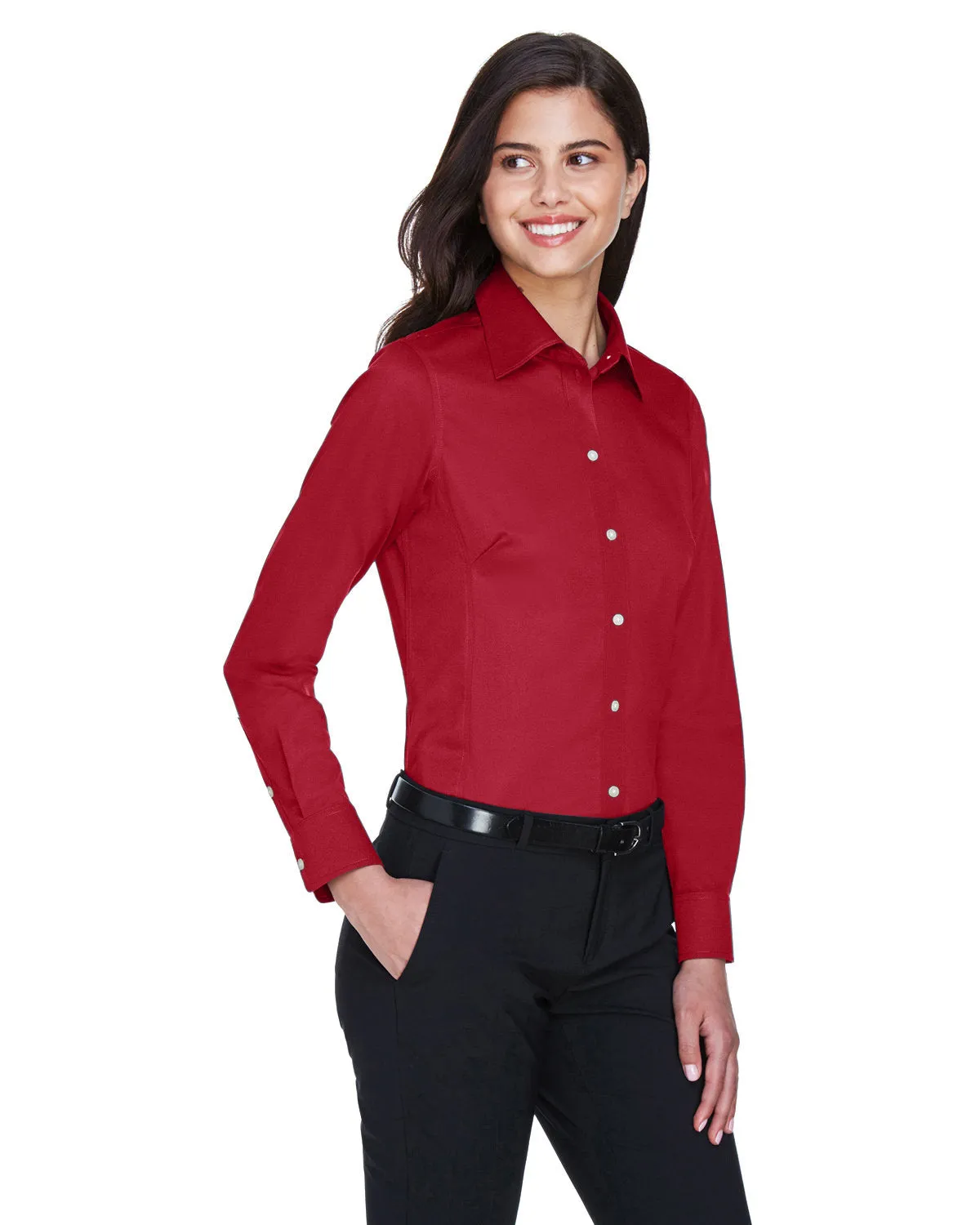 Devon & Jones Ladies' Crown Woven Collection™ Solid Stretch Twill