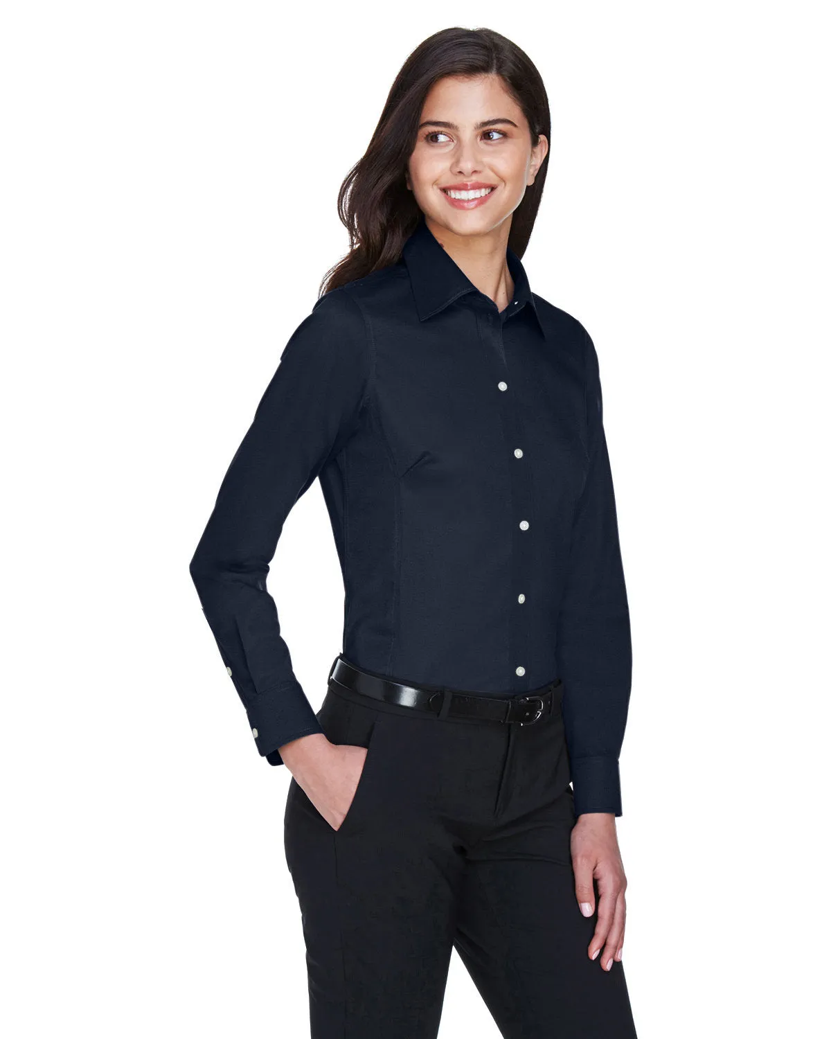 Devon & Jones Ladies' Crown Woven Collection™ Solid Stretch Twill