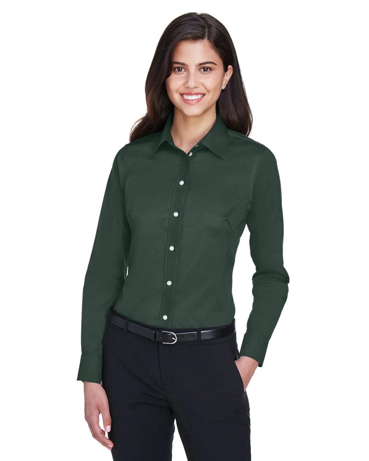 Devon & Jones Ladies' Crown Woven Collection™ Solid Stretch Twill