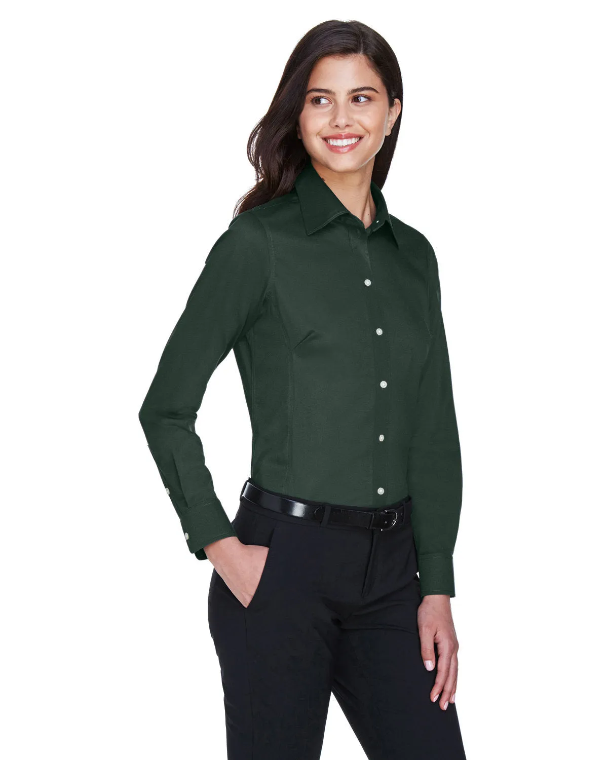 Devon & Jones Ladies' Crown Woven Collection™ Solid Stretch Twill