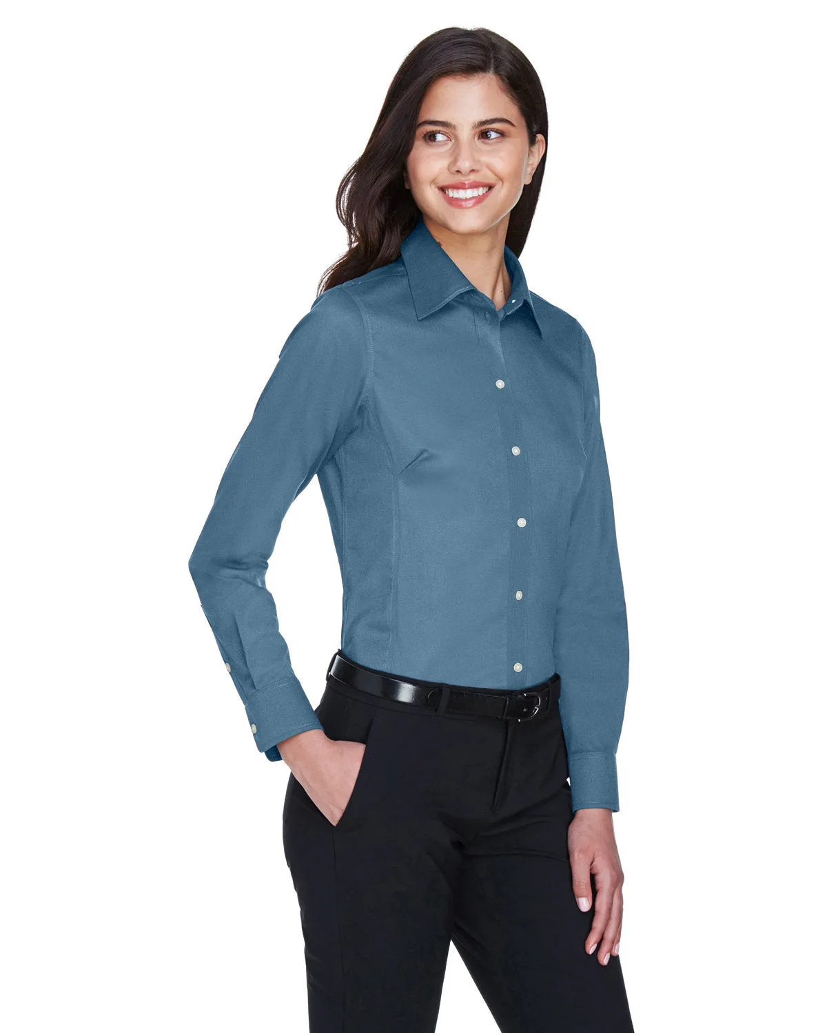 Devon & Jones Ladies' Crown Woven Collection™ Solid Stretch Twill