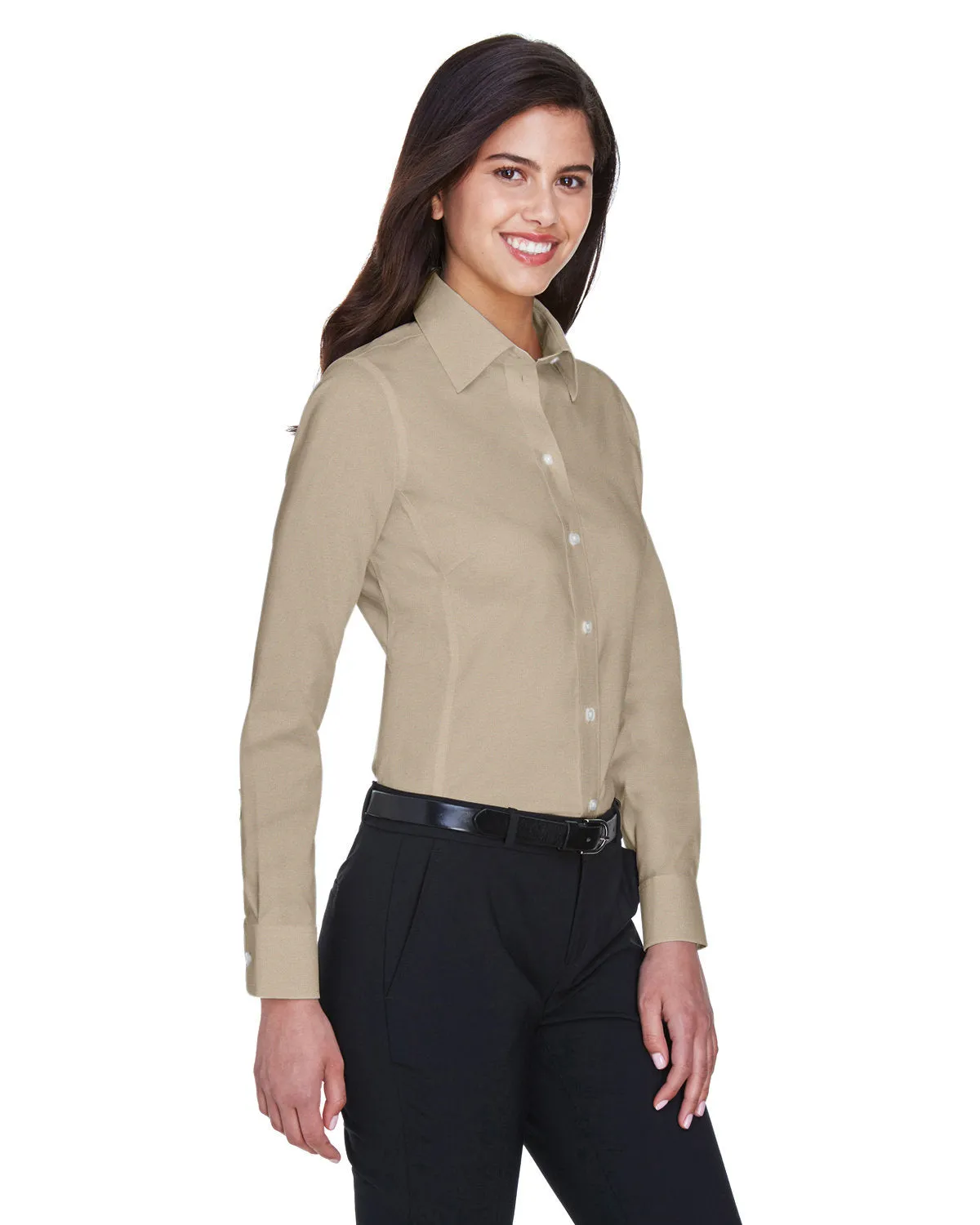 Devon & Jones Ladies' Crown Woven Collection™ Solid Stretch Twill