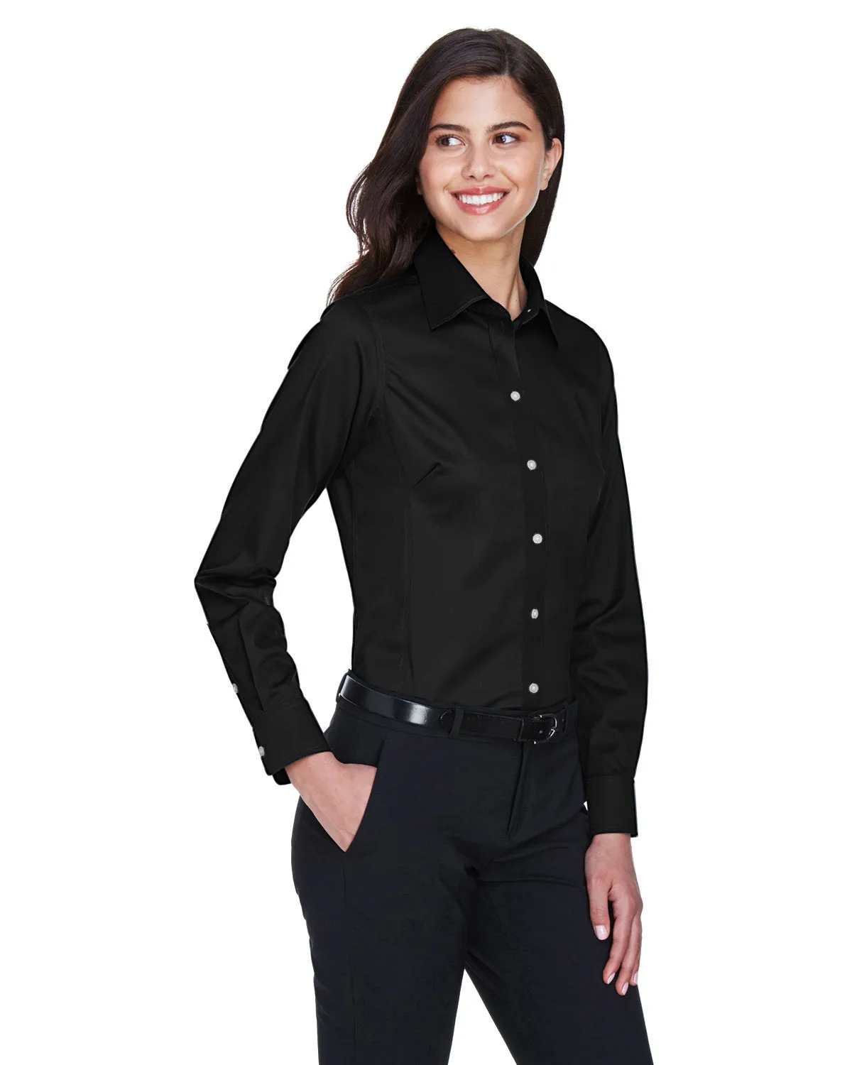 Devon & Jones Ladies' Crown Woven Collection™ Solid Stretch Twill