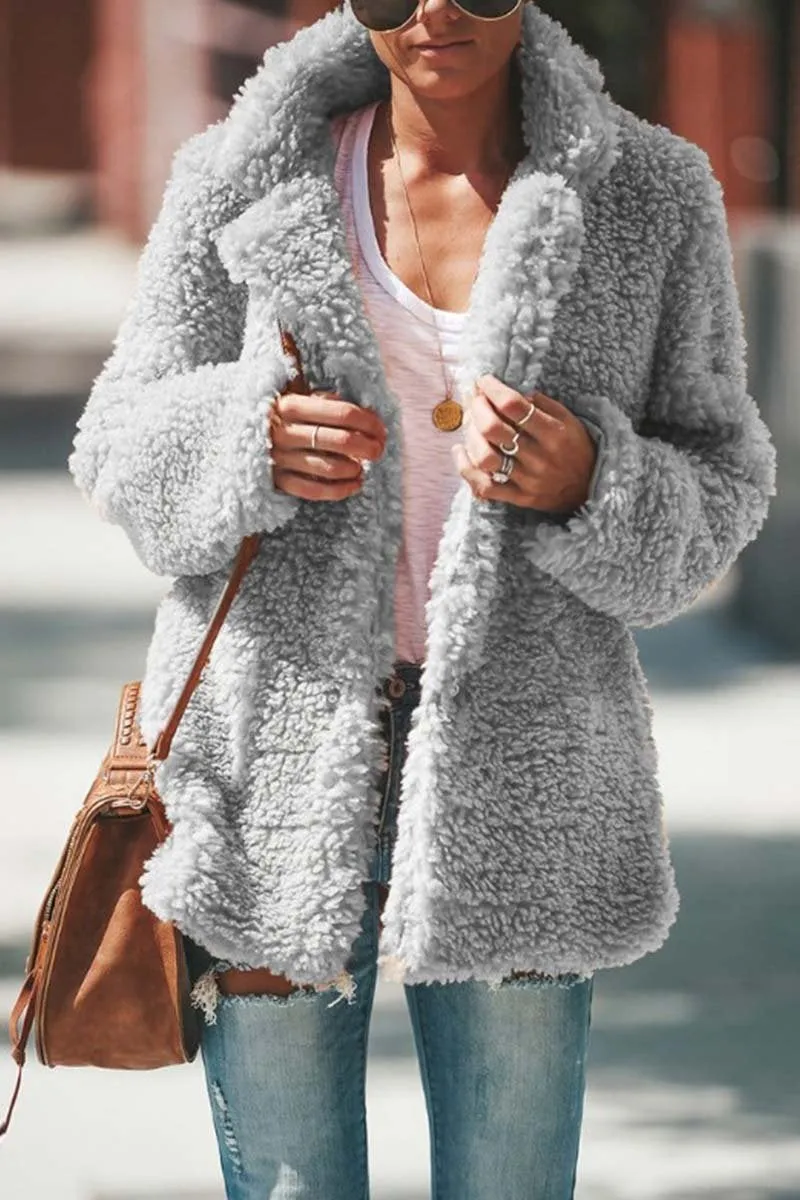 Dunnmall Winter Plush Coat Cardigan