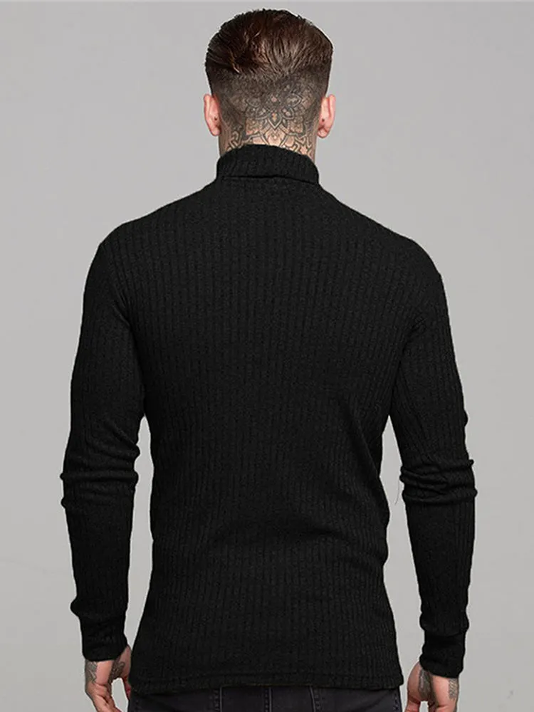 Fashion High Neck Long Sleeve Men'S Athleisure Sweater