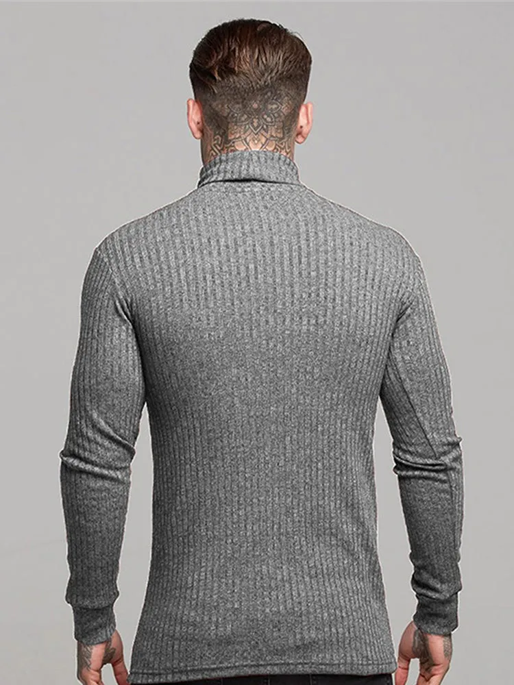 Fashion High Neck Long Sleeve Men'S Athleisure Sweater