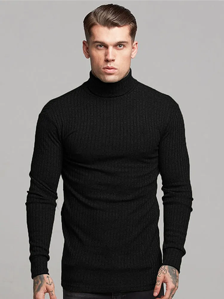 Fashion High Neck Long Sleeve Men'S Athleisure Sweater