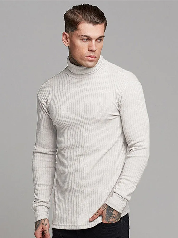 Fashion High Neck Long Sleeve Men'S Athleisure Sweater