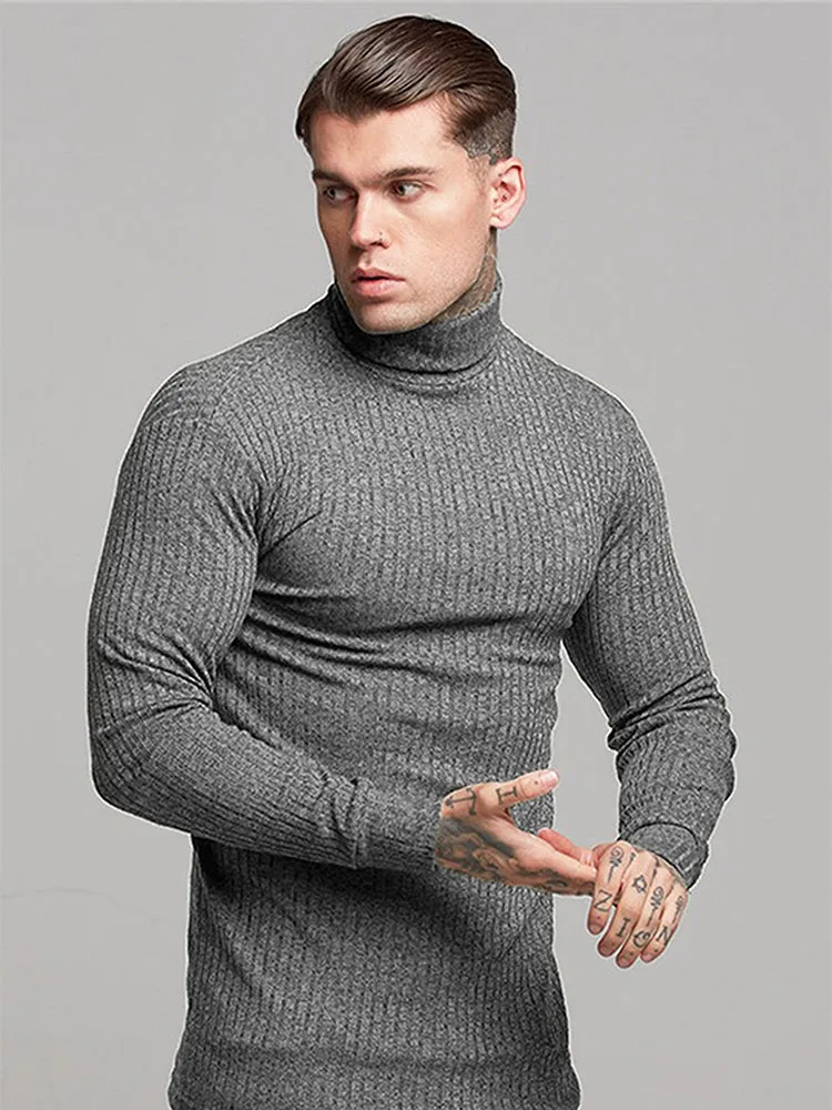 Fashion High Neck Long Sleeve Men'S Athleisure Sweater