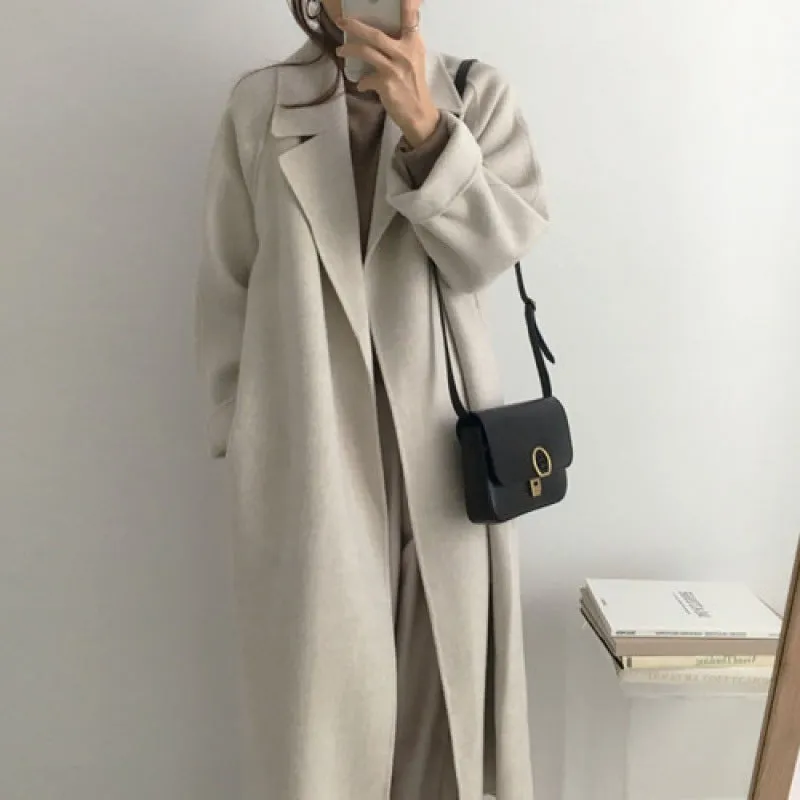 Fashionkova  outfit fall Korean Style Woolen Coat for Women Autumn and Winter New Small Mid-Length French Woolen Coat