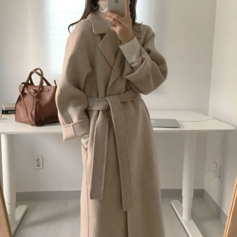 Fashionkova  outfit fall Korean Style Woolen Coat for Women Autumn and Winter New Small Mid-Length French Woolen Coat