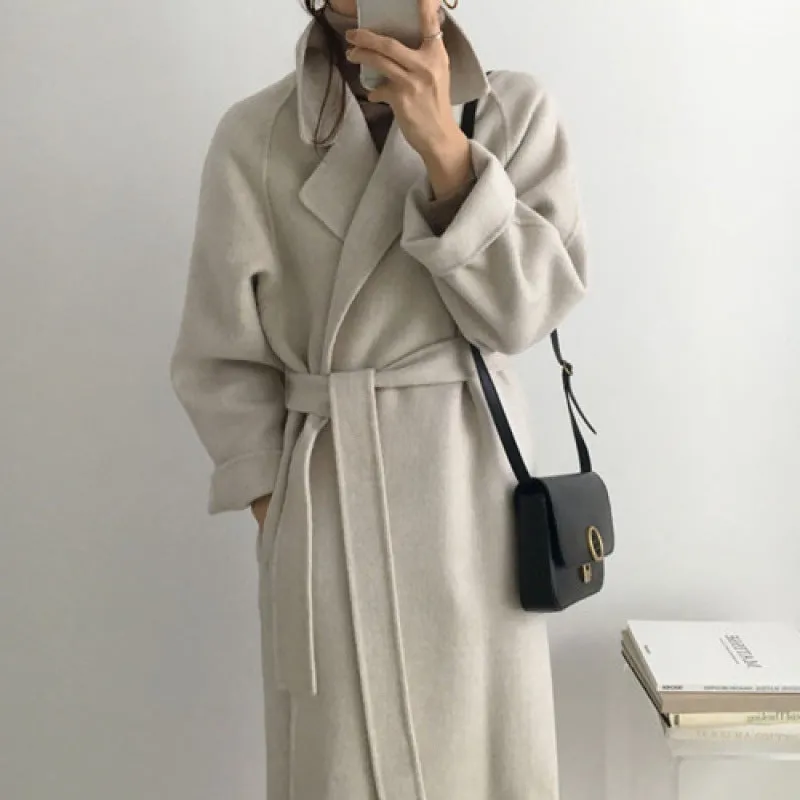 Fashionkova  outfit fall Korean Style Woolen Coat for Women Autumn and Winter New Small Mid-Length French Woolen Coat