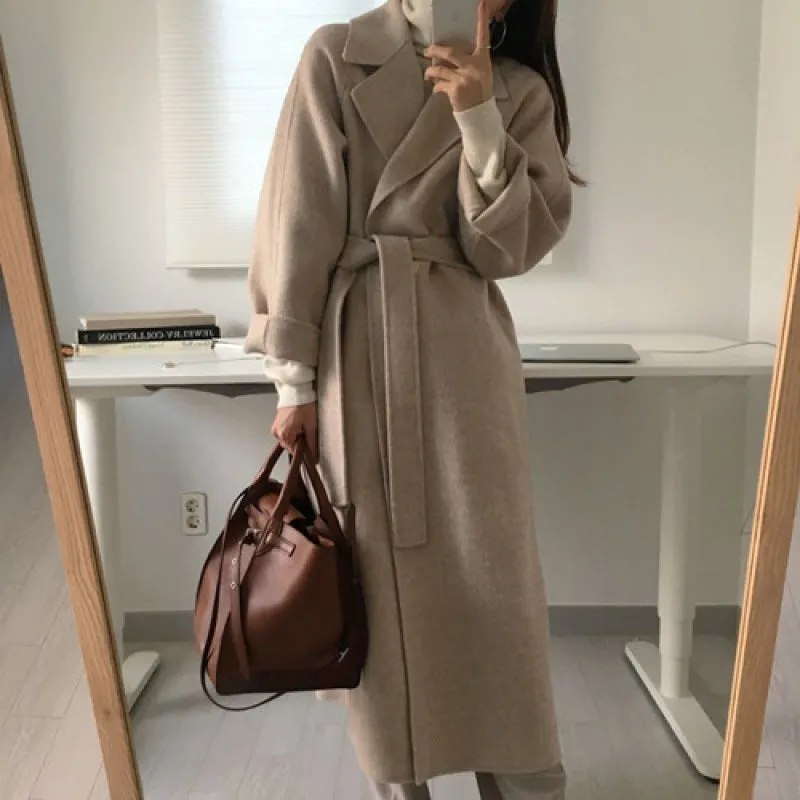 Fashionkova  outfit fall Korean Style Woolen Coat for Women Autumn and Winter New Small Mid-Length French Woolen Coat