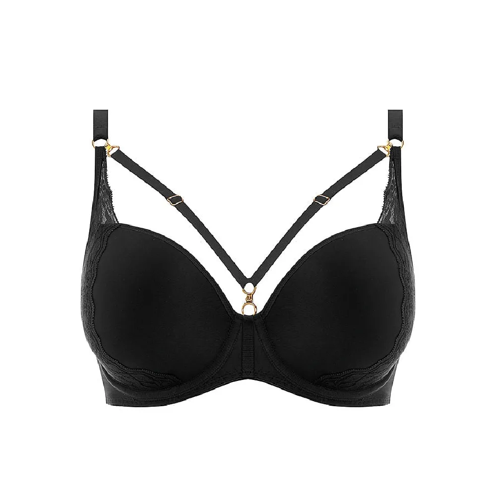 Freya Temptress Underwire Molded Plunge T-Shirt Bra, Black