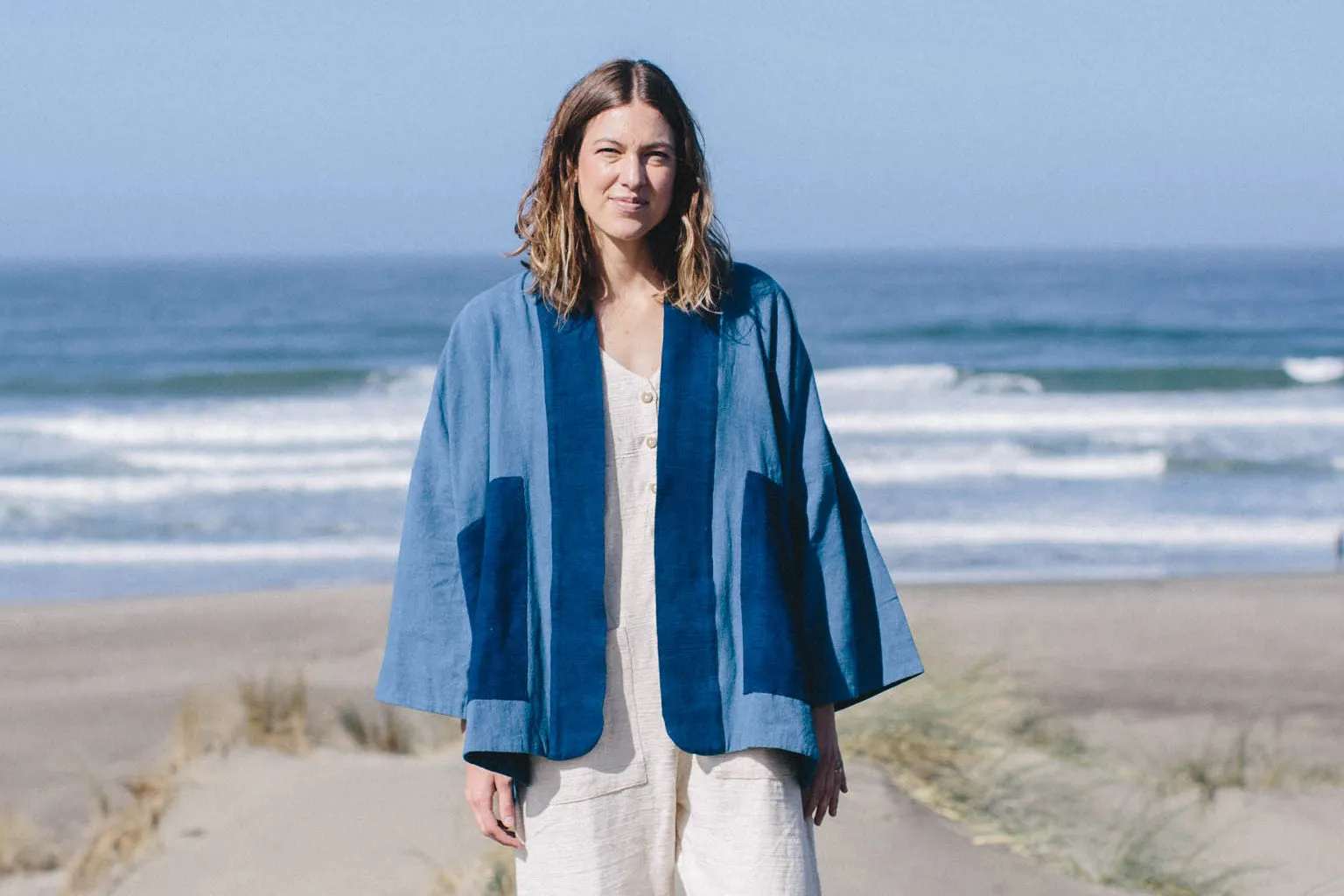 Indigo Waves Coat