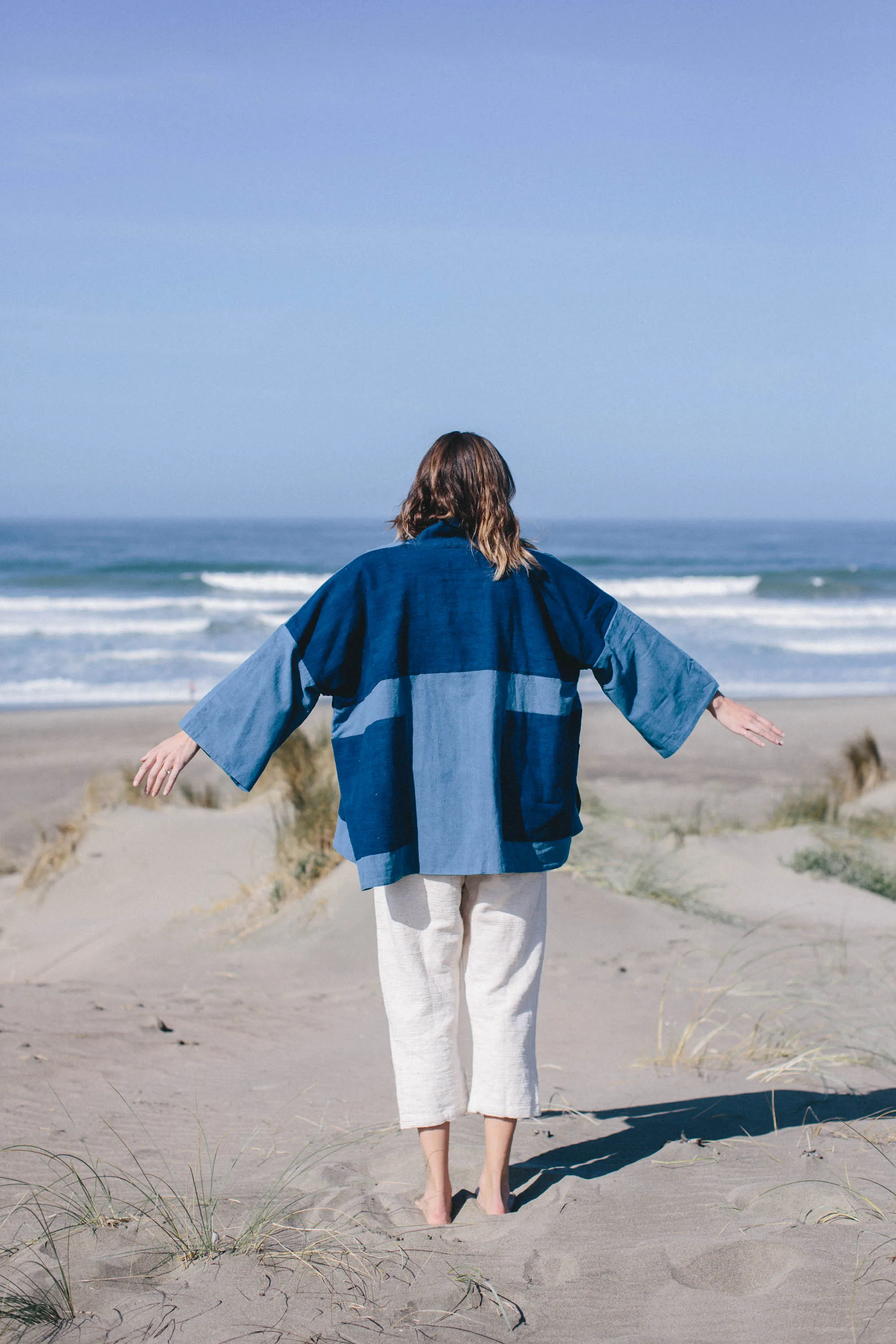 Indigo Waves Coat