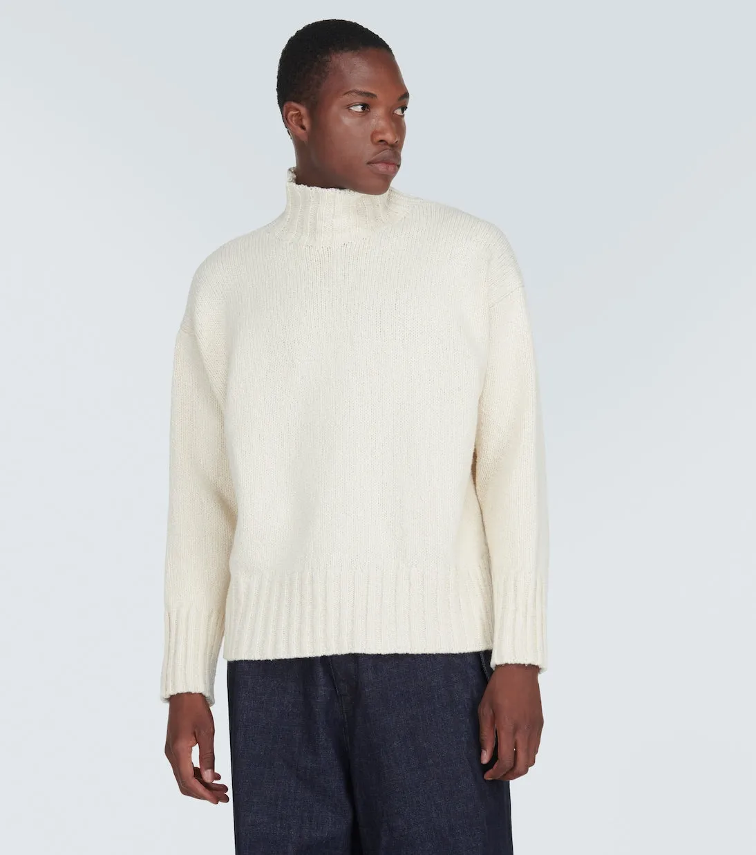 Jil Sander wool and silk sweater, white