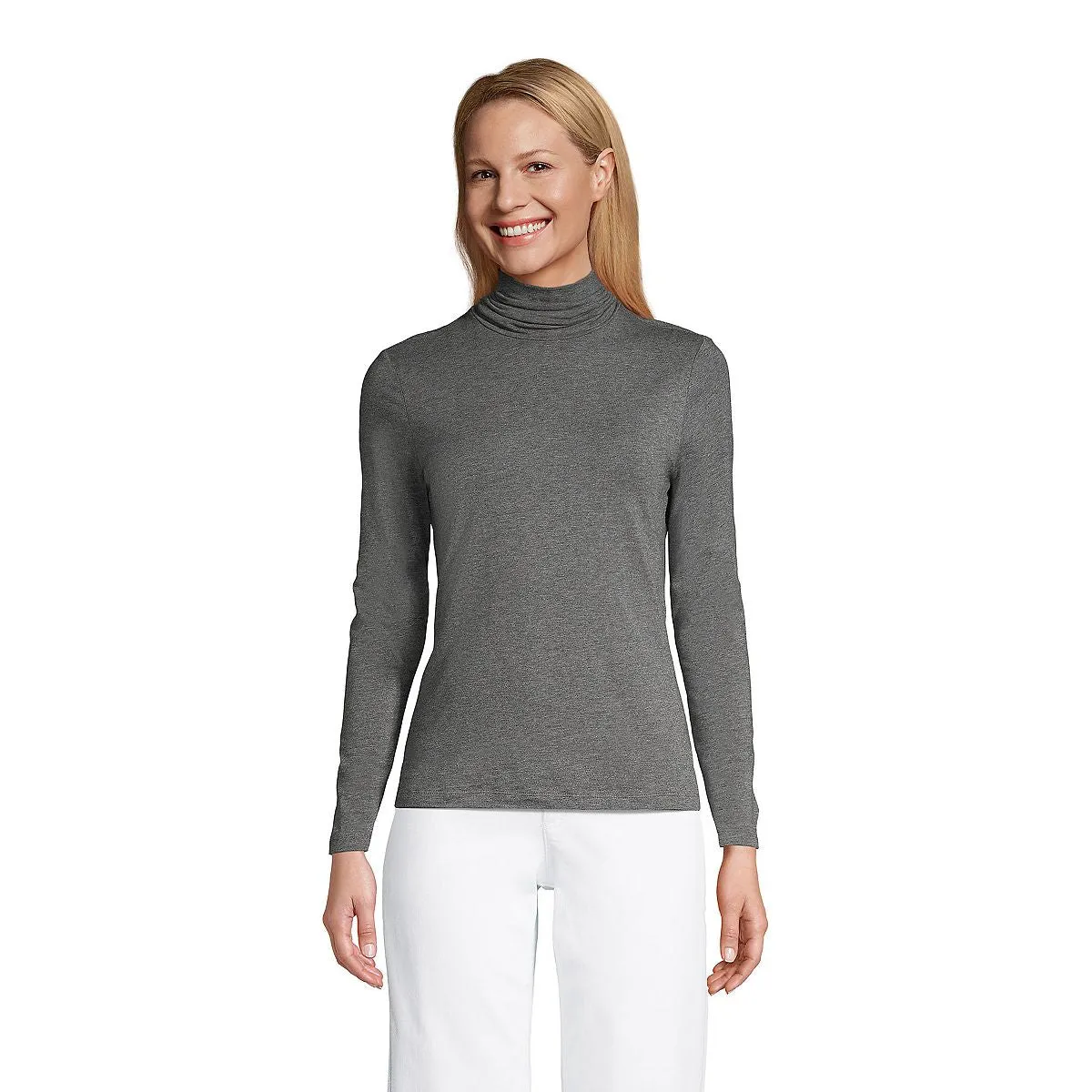 Lands' End Women's Lightweight Long Sleeve Petite Turtleneck