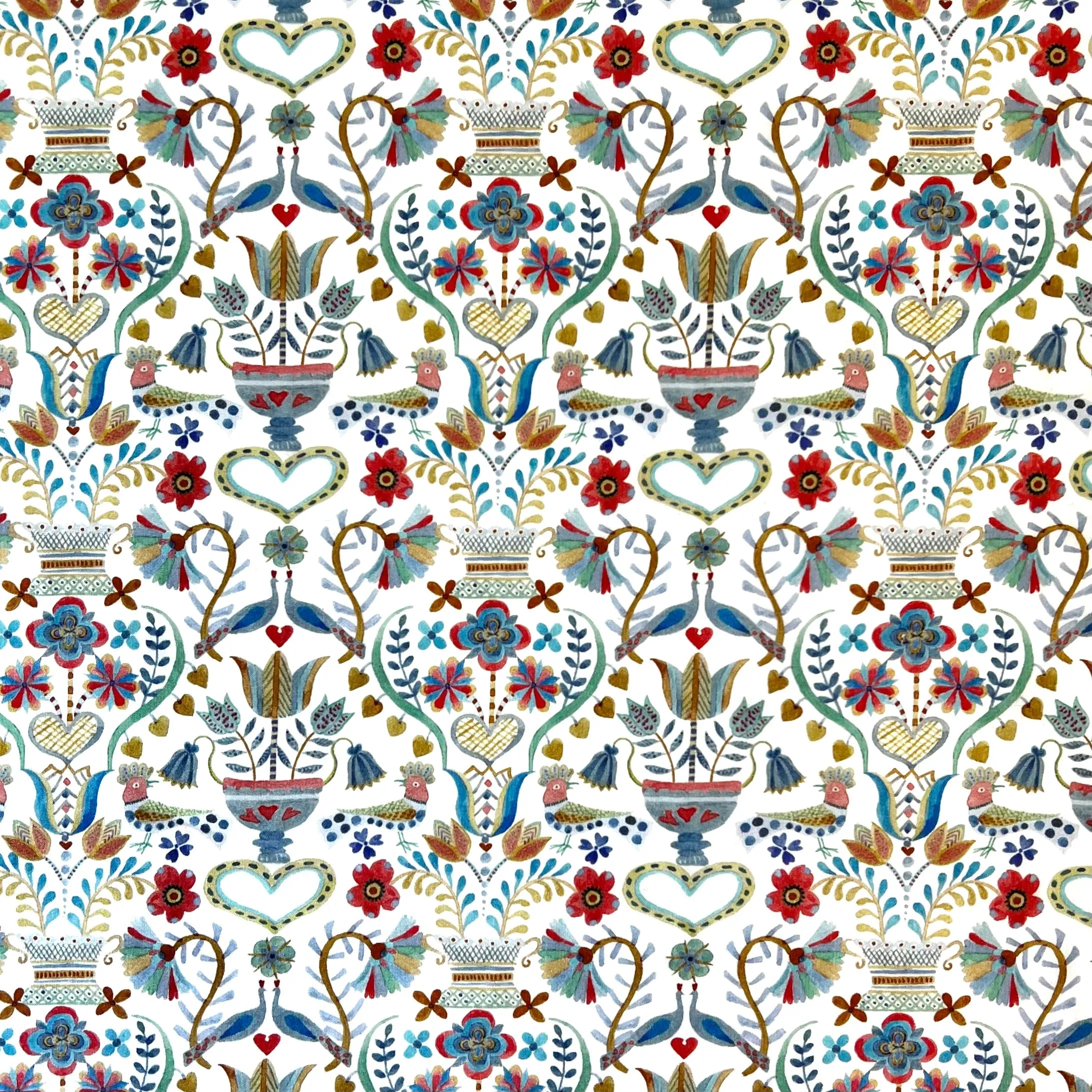 Love Birds Blue - Liberty of London Cotton Lawn - Half Yard