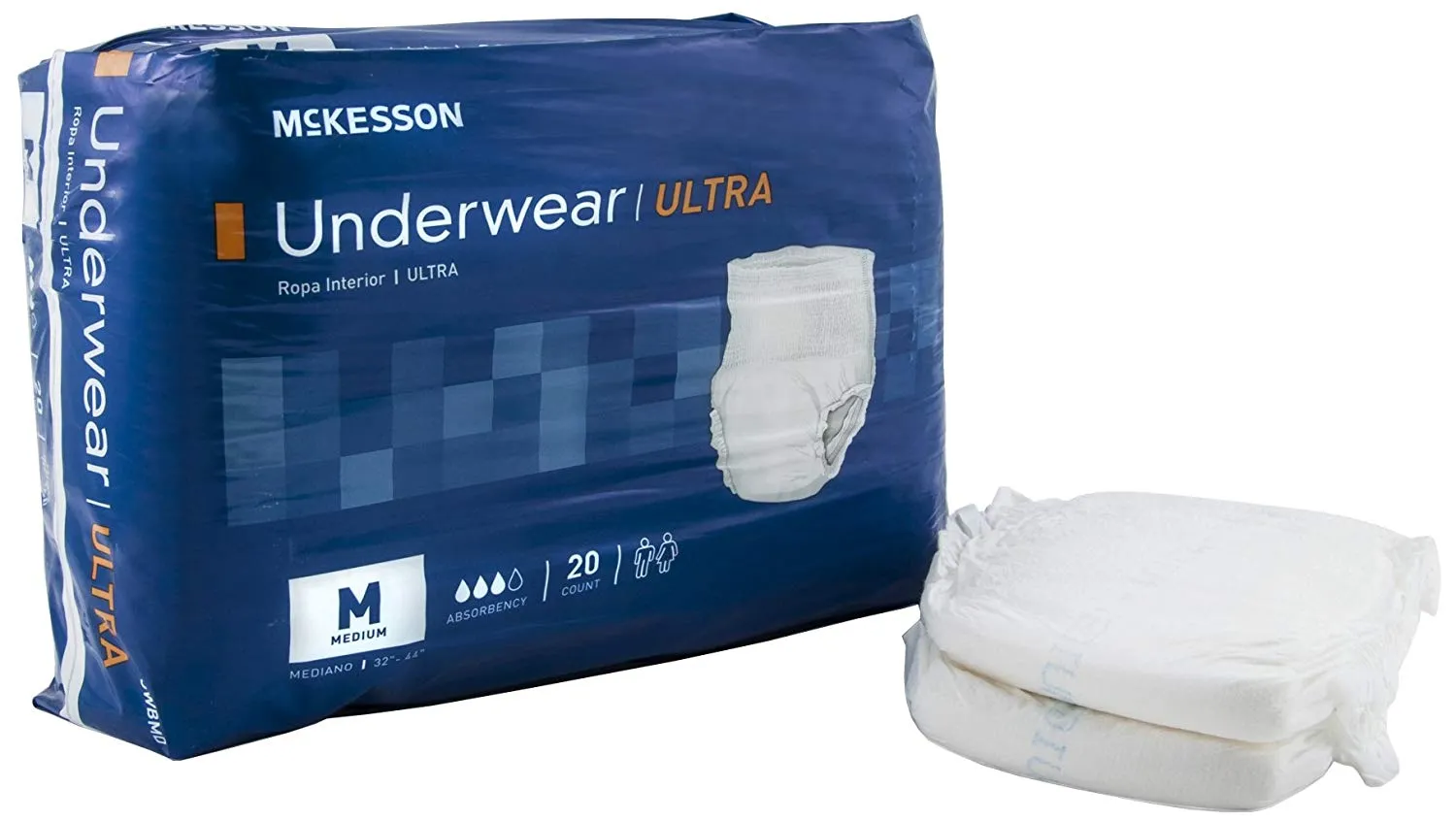 McKesson Ultra UWBMD Adult Absorbent Underwear Pull On Medium Disposable Heavy Absorbency, Pack of 20