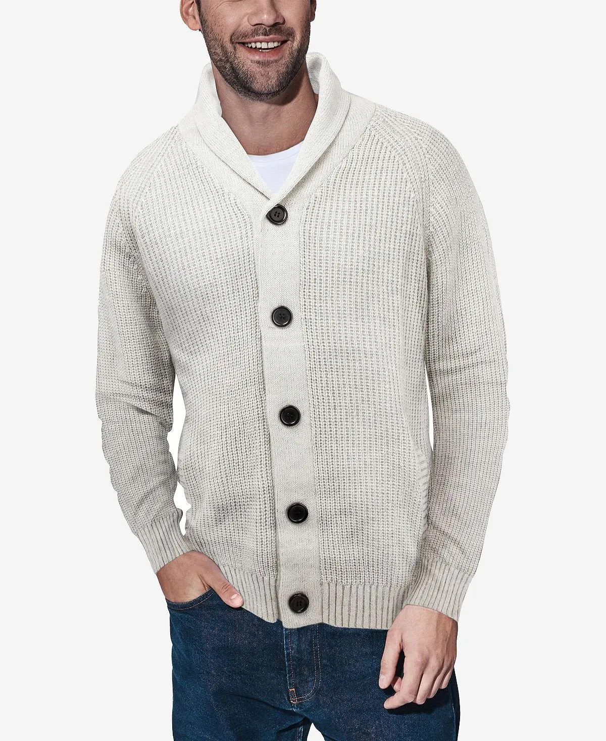 Men's cardigan with shawl collar X-Ray, multi