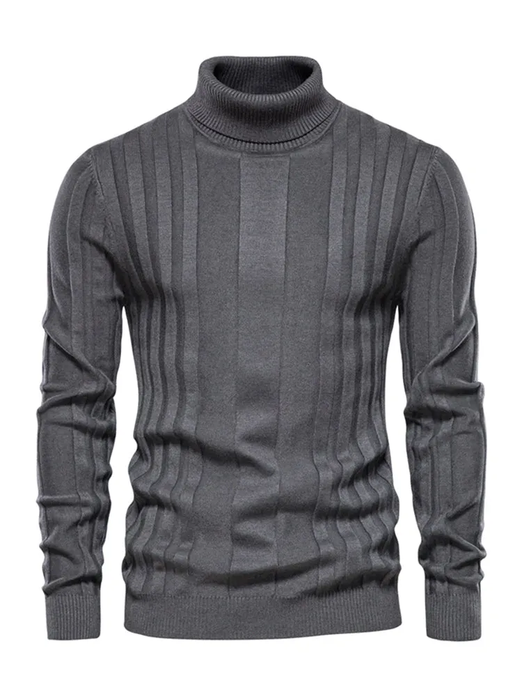 Men's Turtleneck Casual Solid Colour Sweater