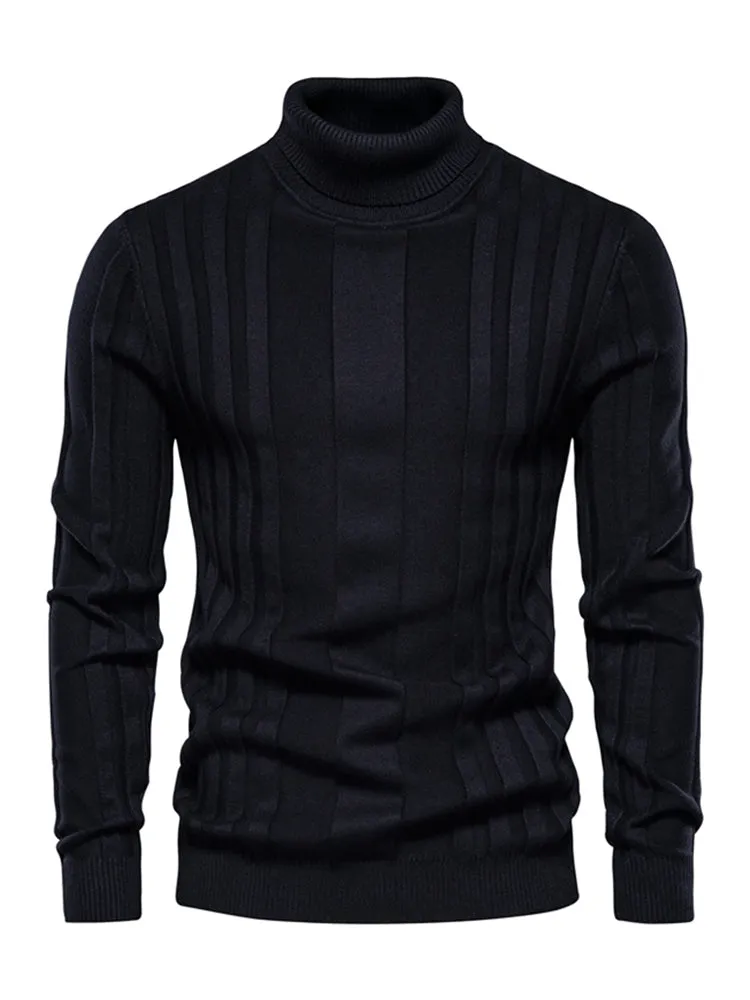 Men's Turtleneck Casual Solid Colour Sweater