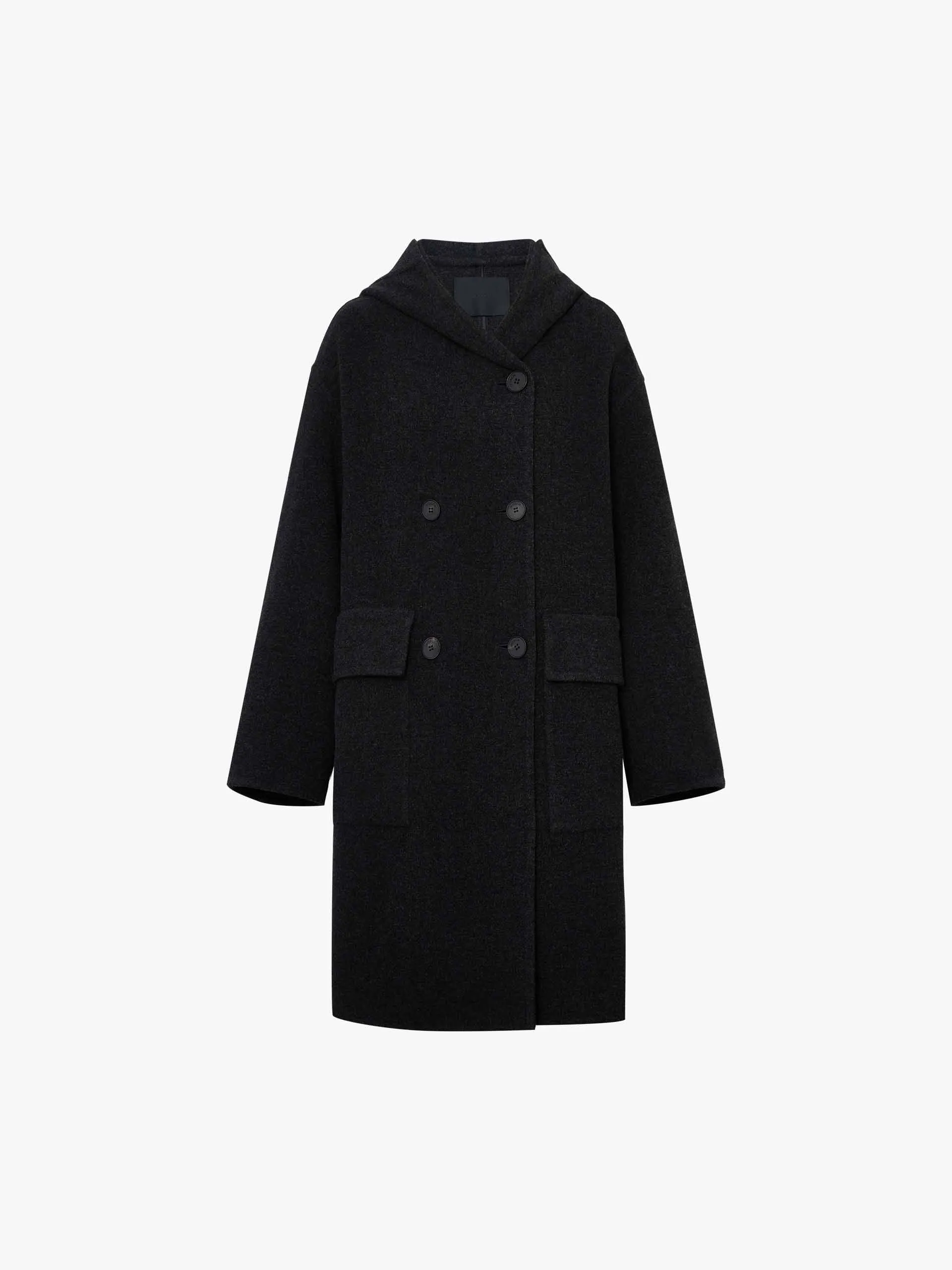 Midi Hooded Wool Coat