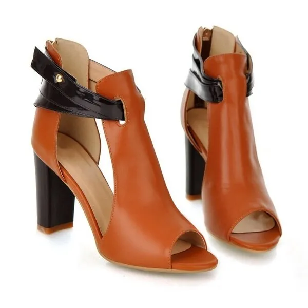 New Fashion Women Genuine Leather High Heel Platform Sexy Sandals