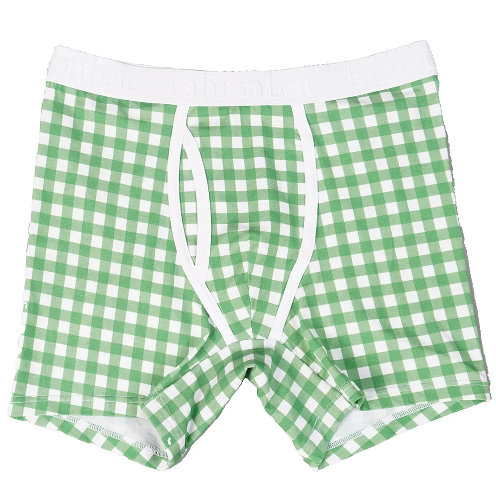 Newman Boxer Brief | Green Gingham