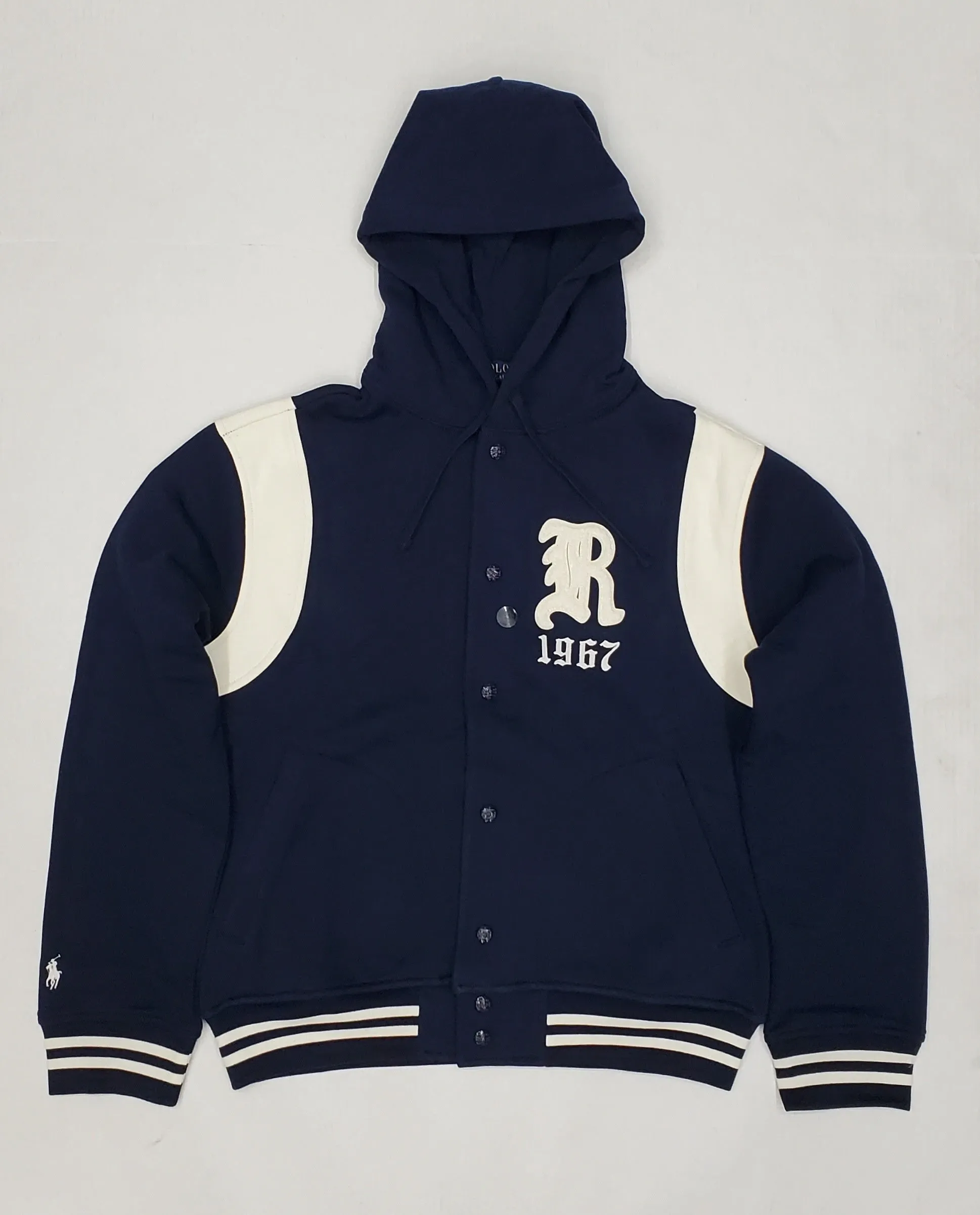 Nwt Polo Big & Tall Navy Blue  ‘R’ 1967 Hooded Baseball Jacket