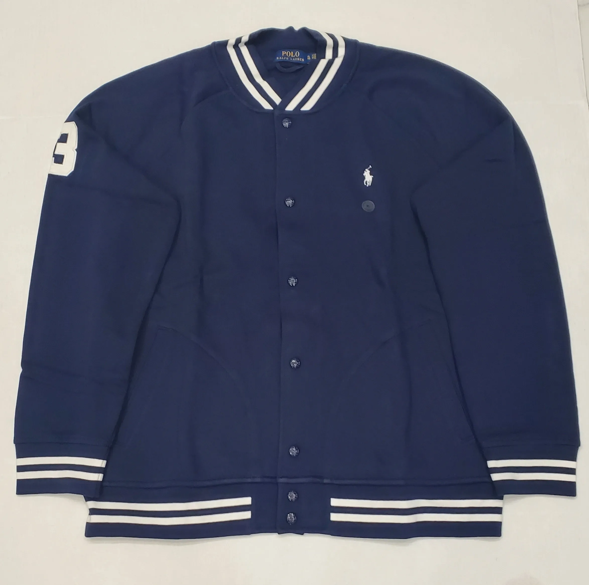 Nwt Polo Sport Navy Triple Pony Embroidered Baseball Jacket