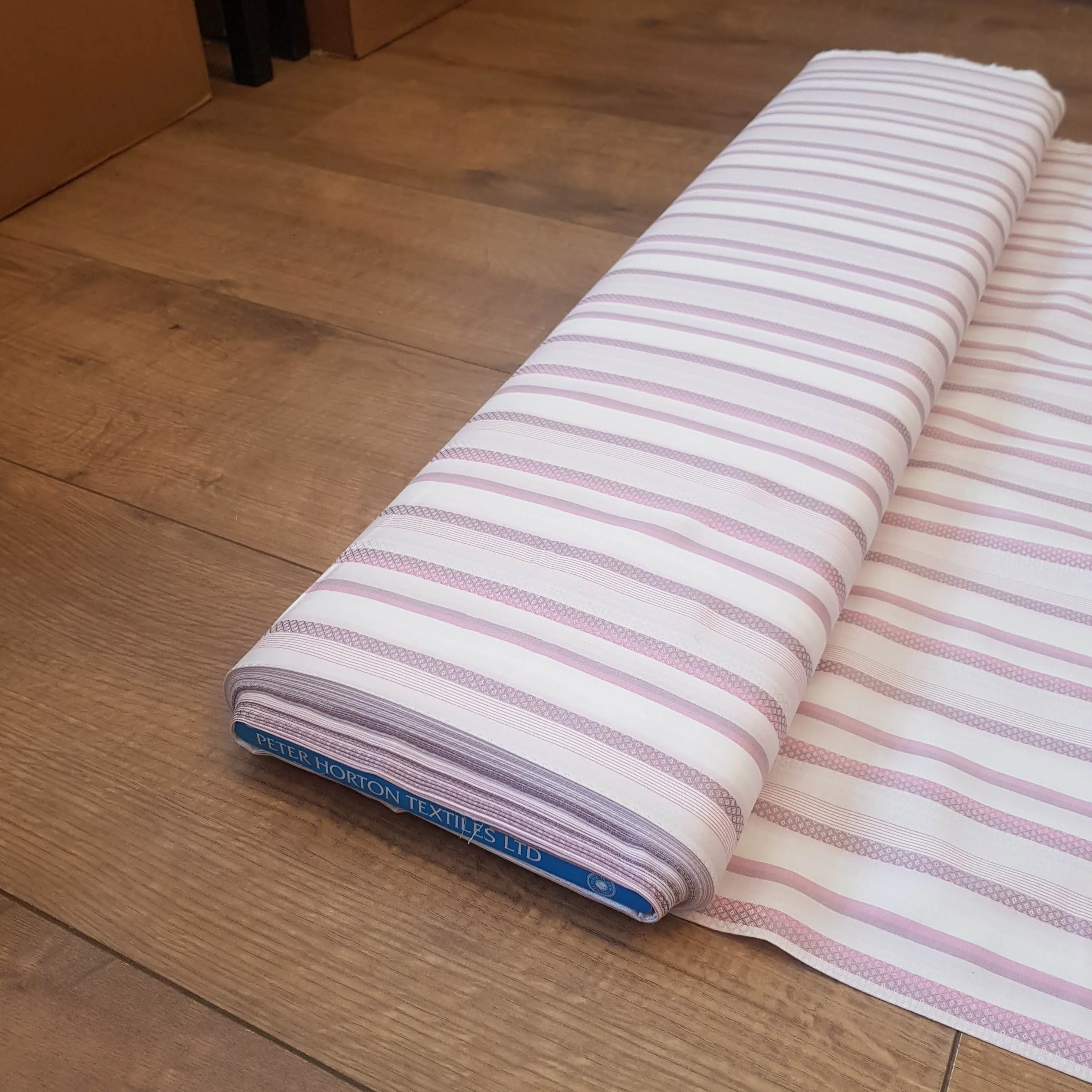 Pink, Purple And White Stripe Cotton Fabric.