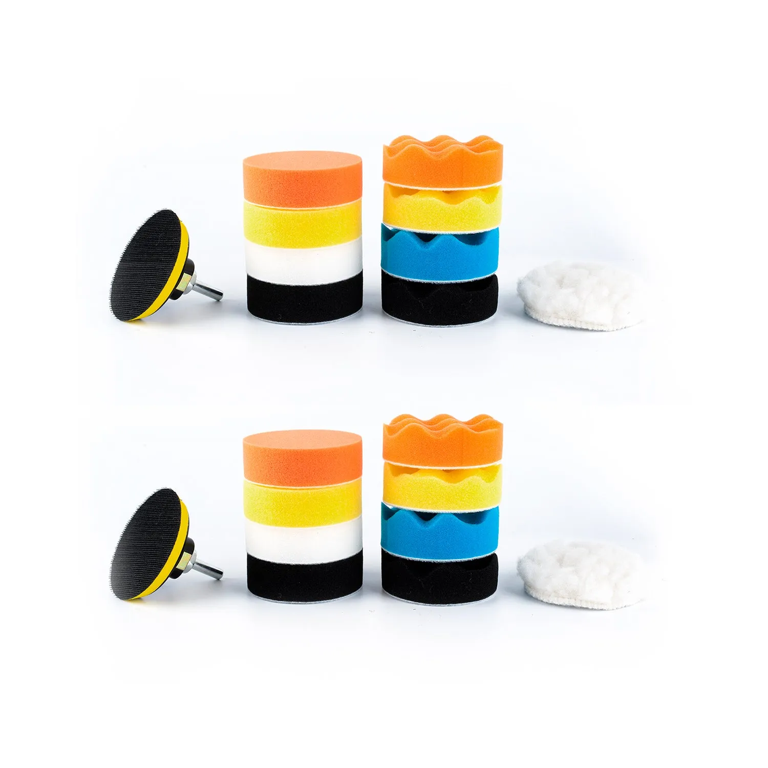 Polishing Pad Kit, 3 In, for Car Polishing, Sanding, 22 Pcs