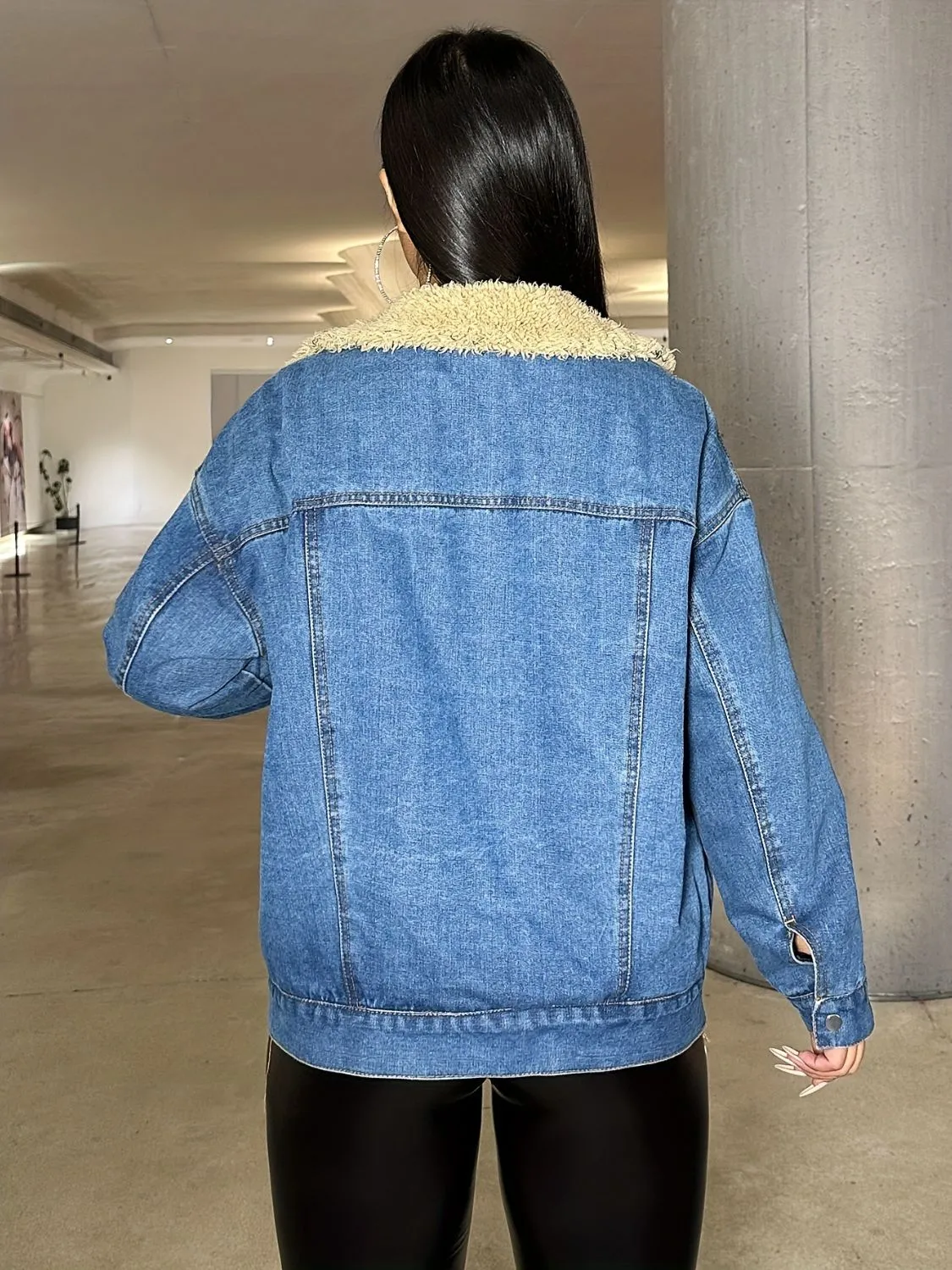 Snap Down Long Sleeve Denim Jacket